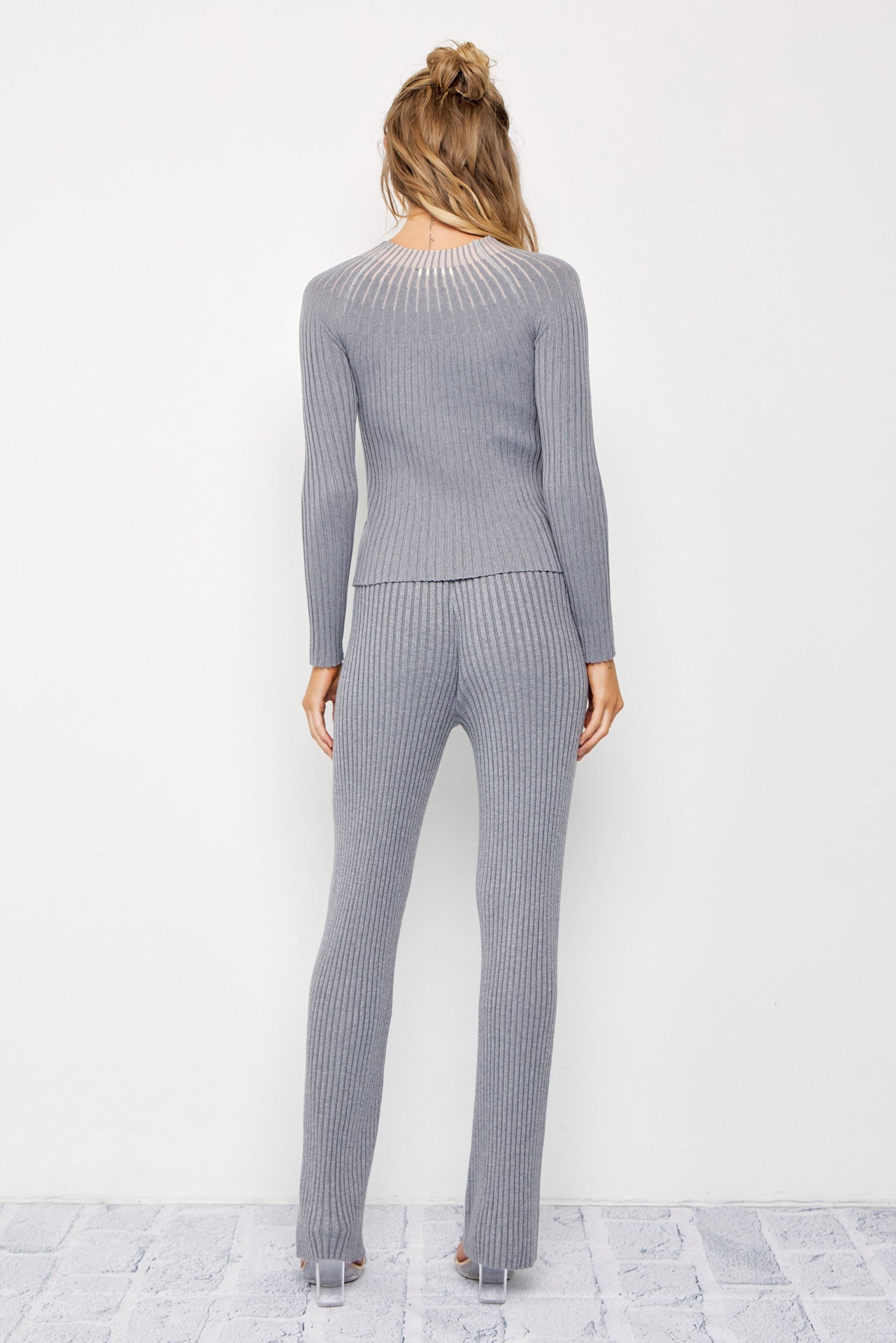 Unlike No Other Rib Knit Long Sleeve Top and Pants Set