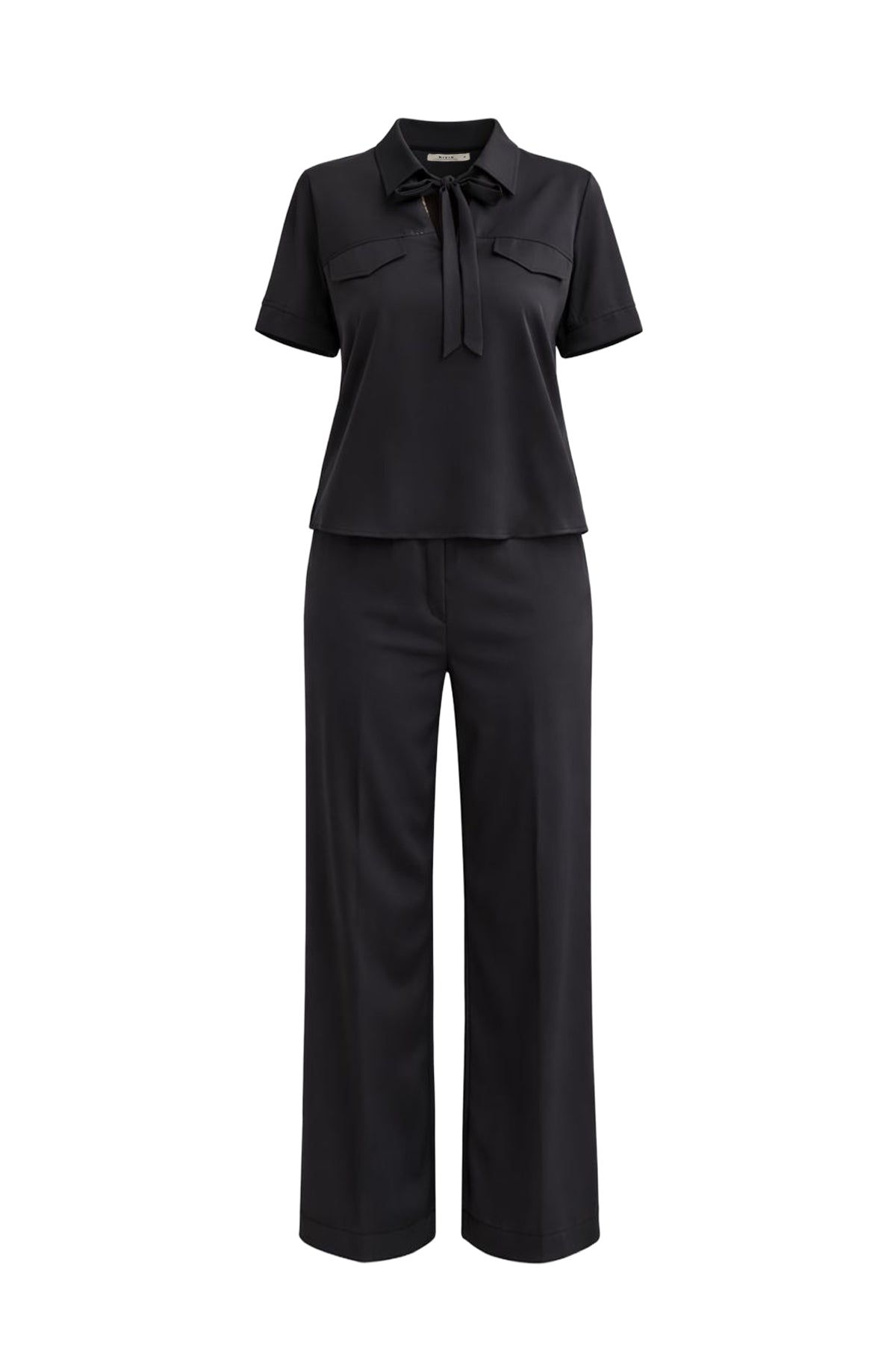 Working Nine to Five Woven Short Sleeve Dolman Top & Pants Set