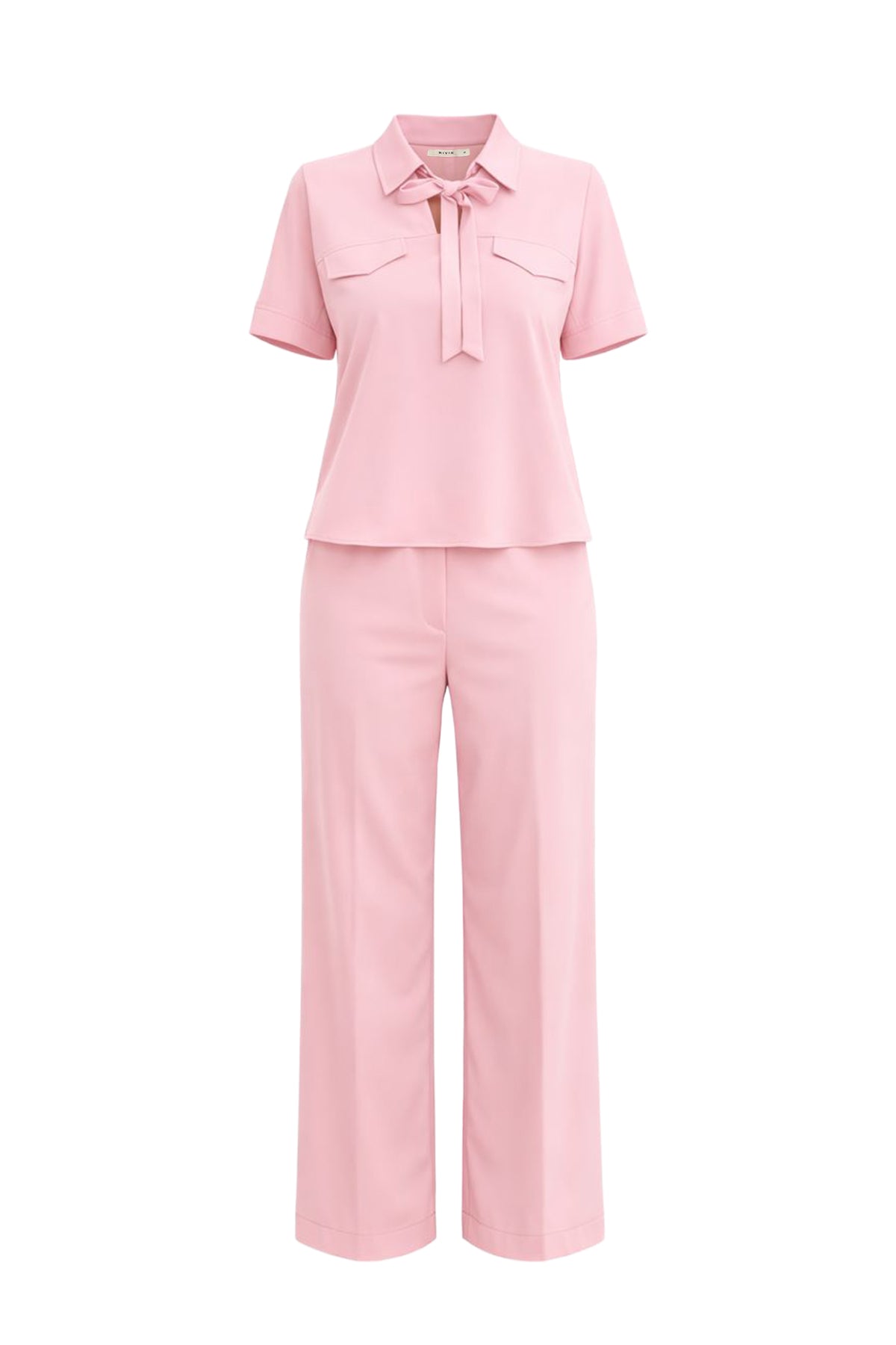 Working Nine to Five Woven Short Sleeve Dolman Top & Pants Set