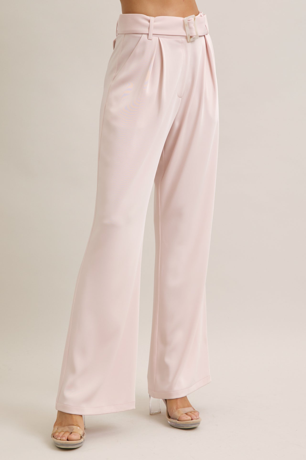 Keeping It Smart Woven Sleeveless Crop Wrap Top and Pants With Belt Set