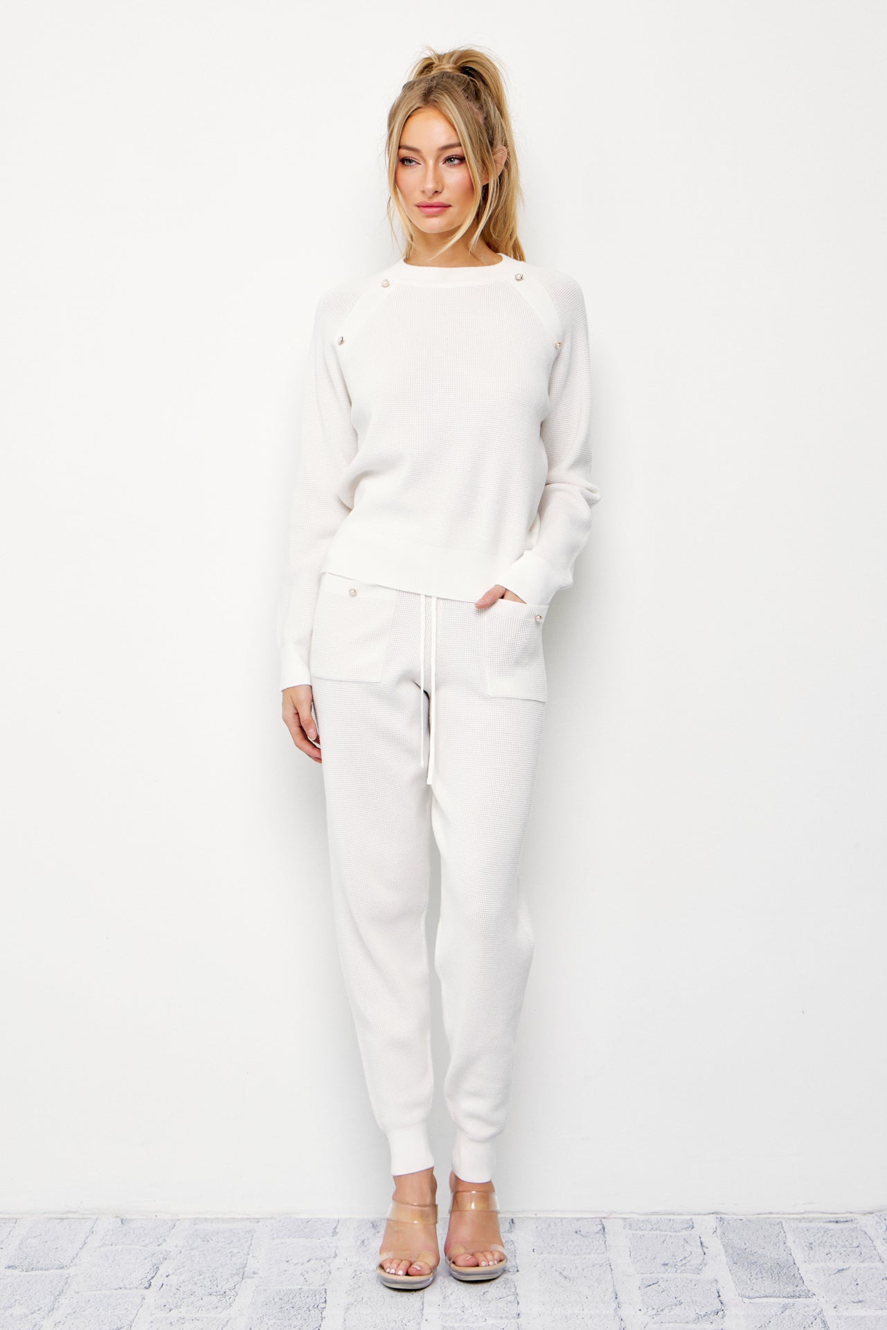 Alarice Knit Long Sleeve Top and Jogger Pants Set