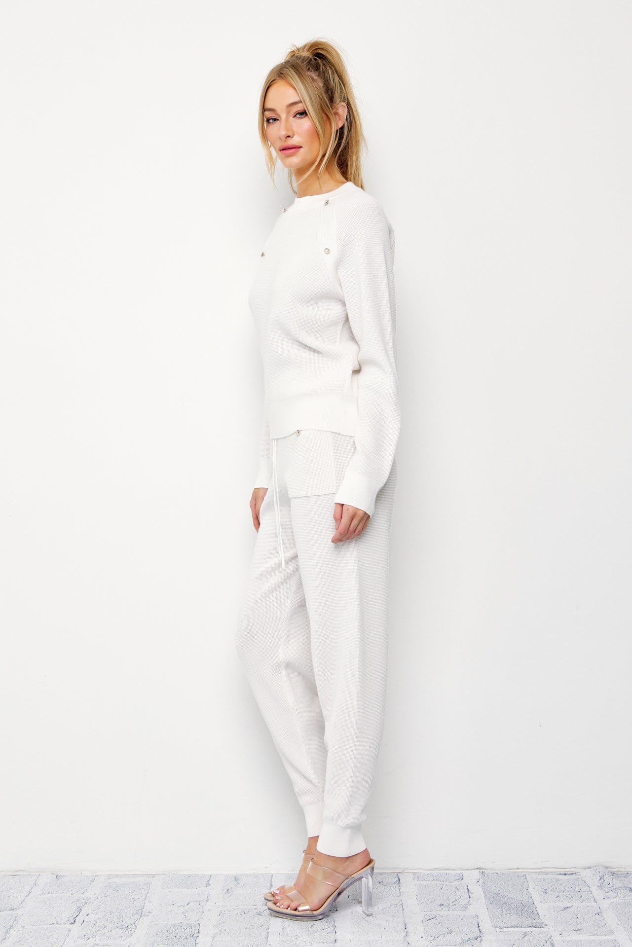 Alarice Knit Long Sleeve Top and Jogger Pants Set