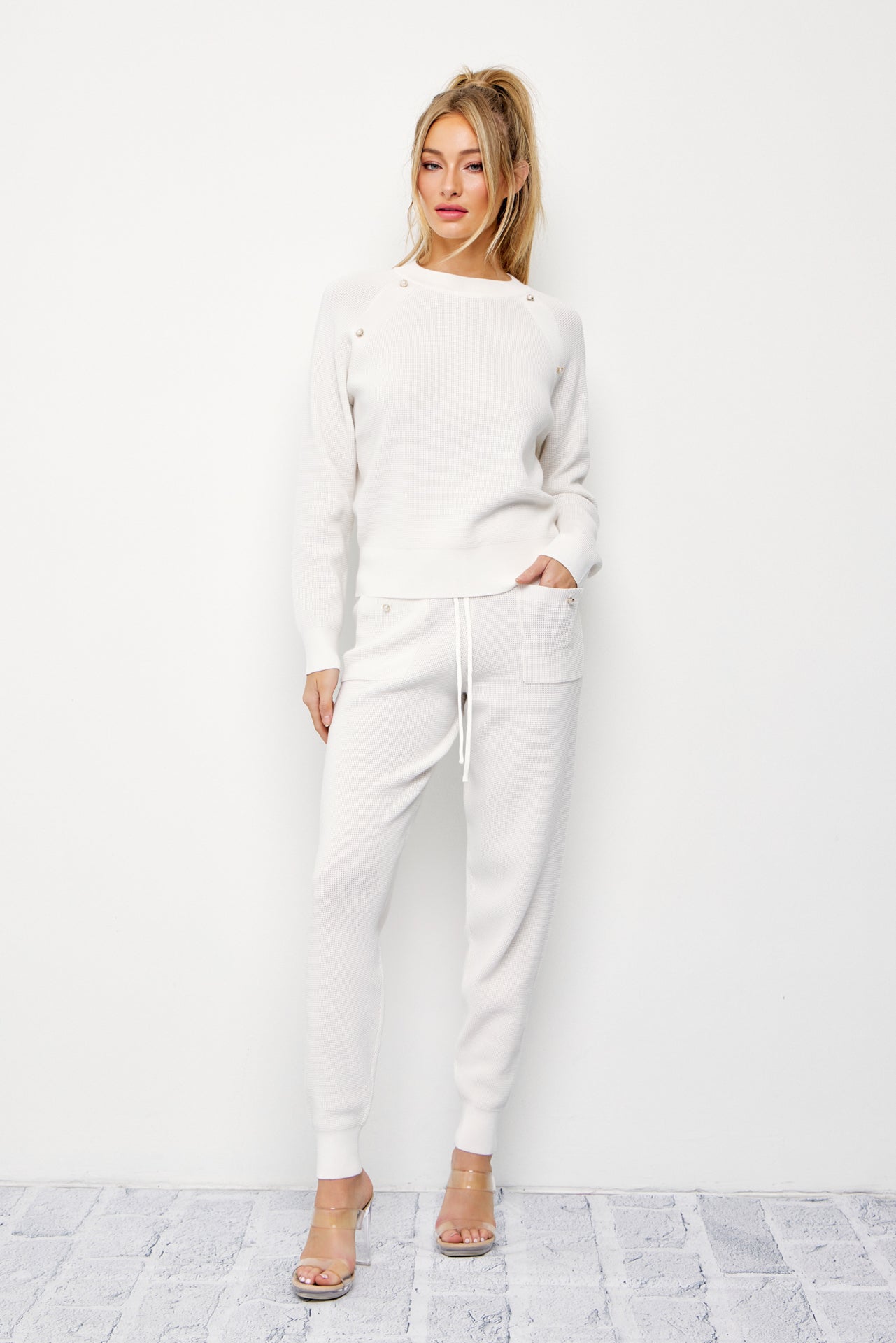 Alarice Knit Long Sleeve Top and Jogger Pants Set