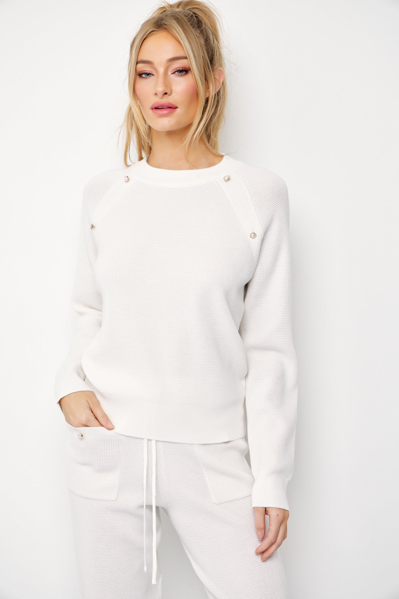 Alarice Knit Long Sleeve Top and Jogger Pants Set