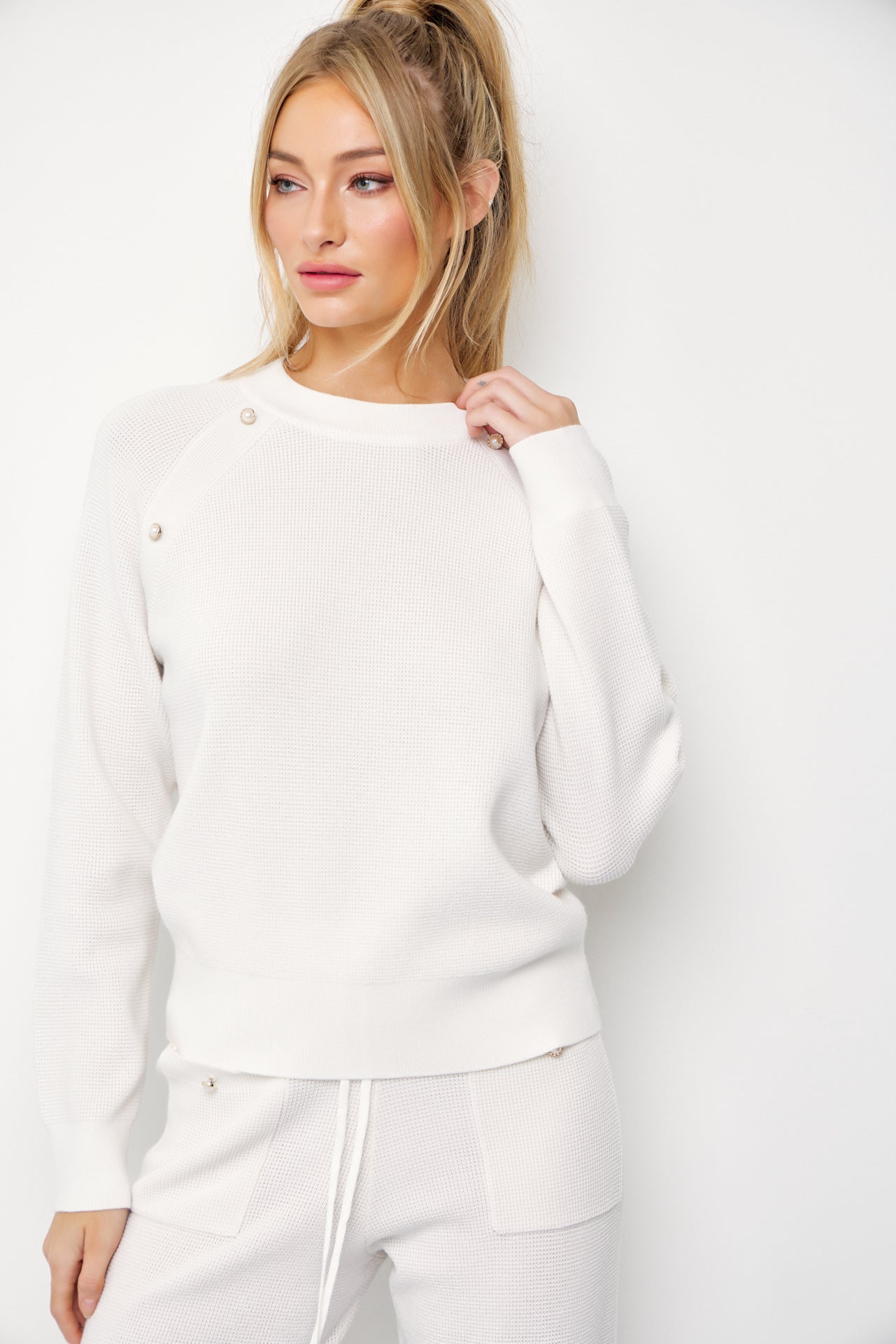 Alarice Knit Long Sleeve Top and Jogger Pants Set