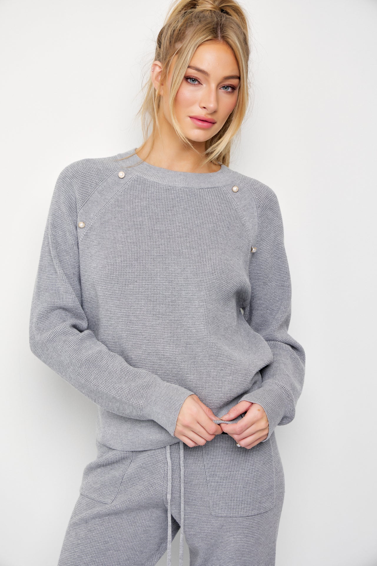 Alarice Knit Long Sleeve Top and Jogger Pants Set