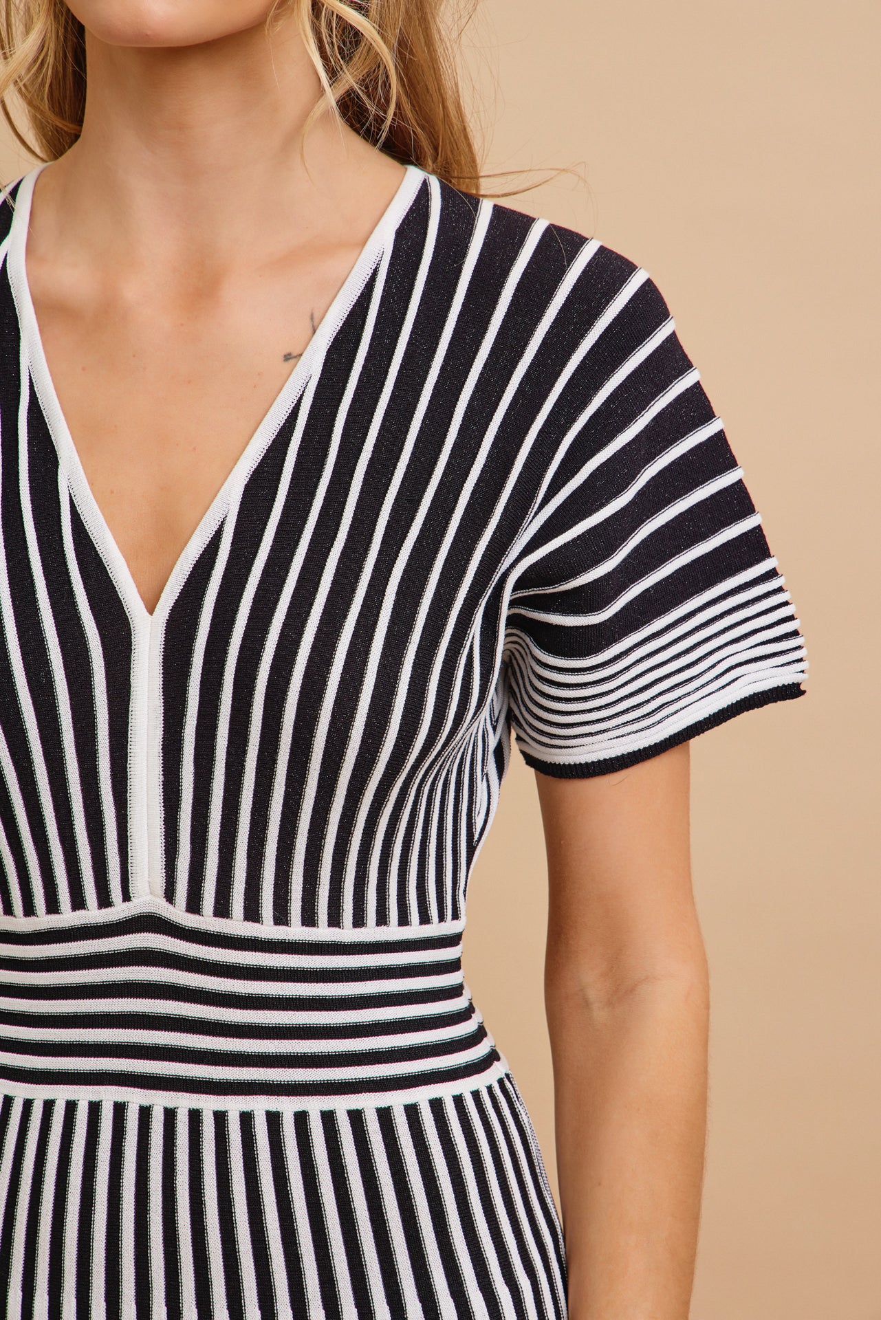 Take Her Out Pleated Knit Short Sleeve Maxi Dress