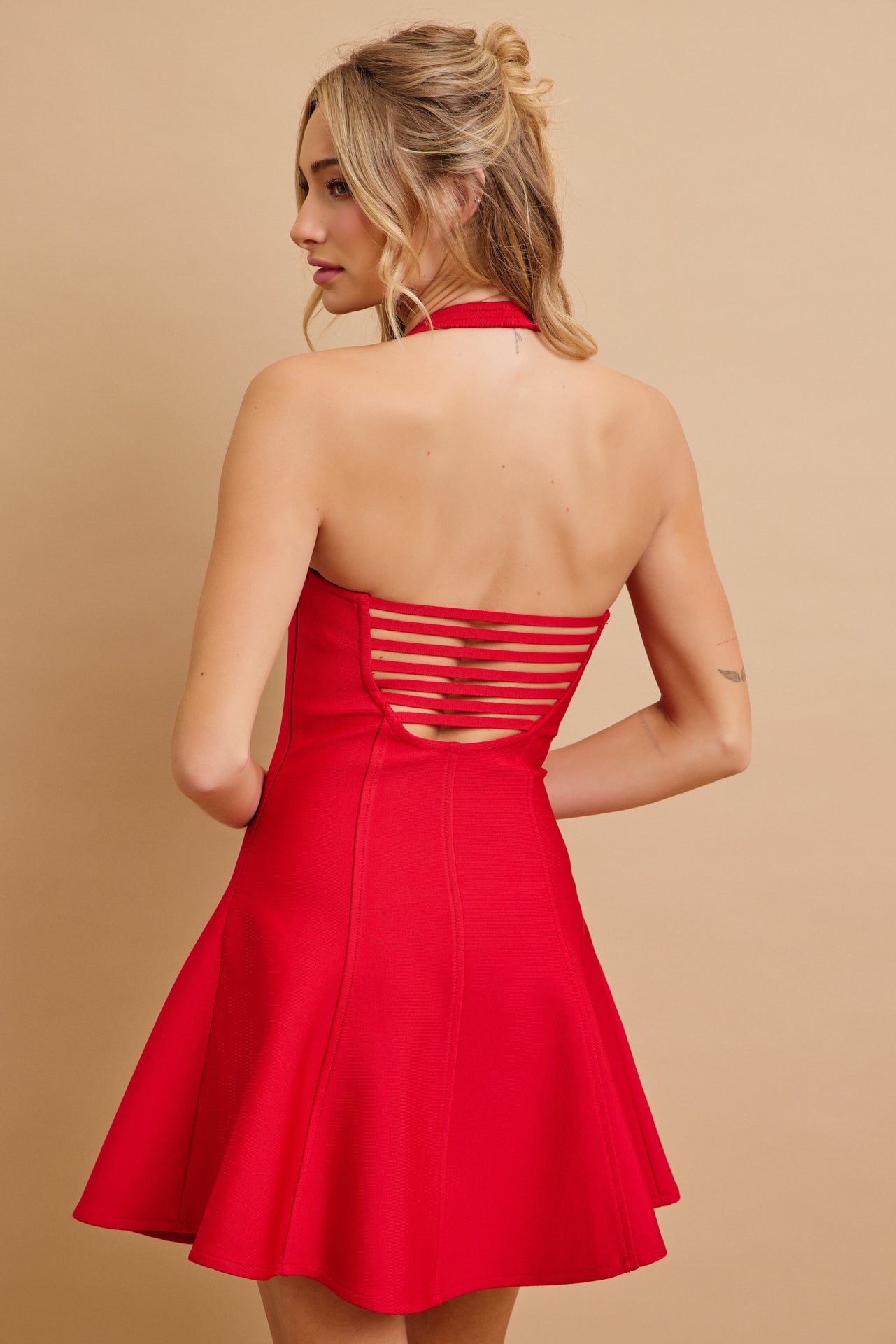 Halter Glamour Bandage Mini Dress