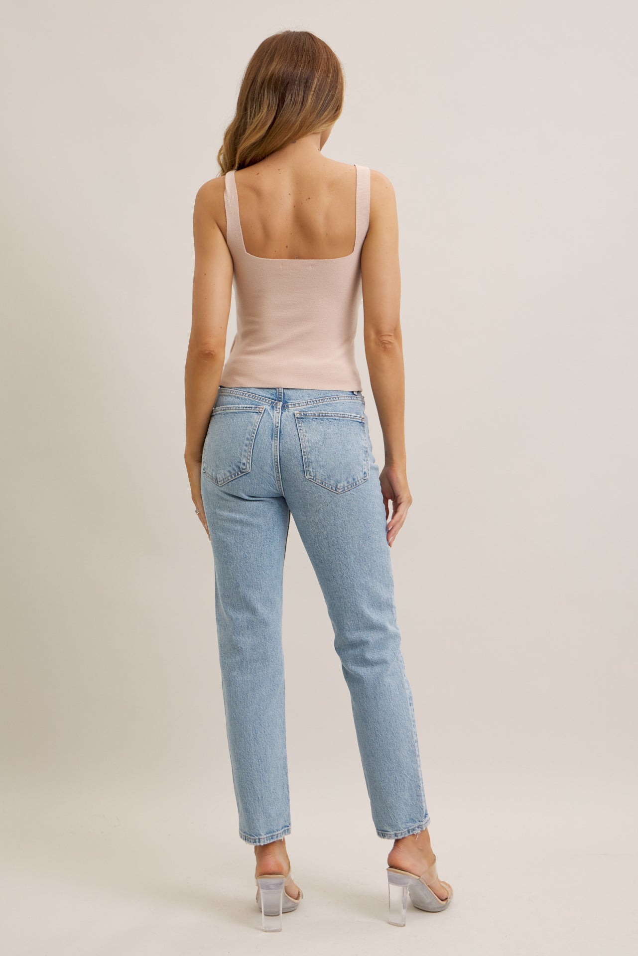 Cant Forget Me Knit Pearl Embellished Tank Top