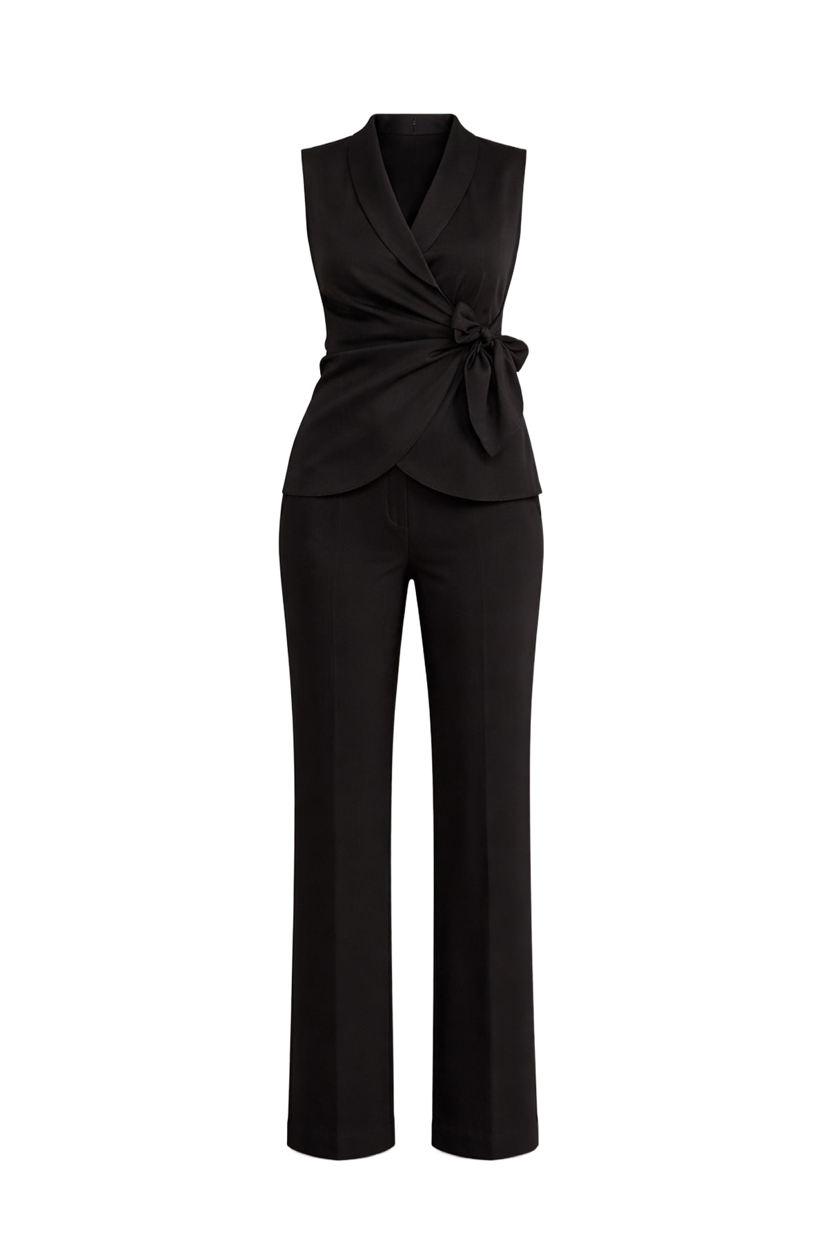 Bow Elegance Woven Vest & Pants Set