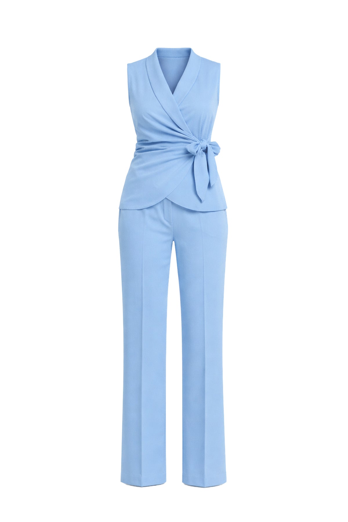 Bow Elegance Woven Vest & Pants Set