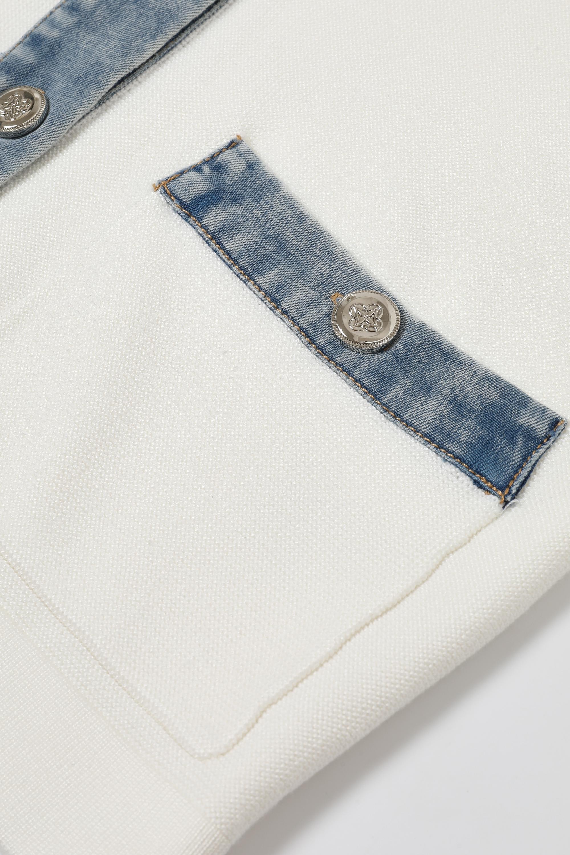 Denim Voyage Collar Cardigan