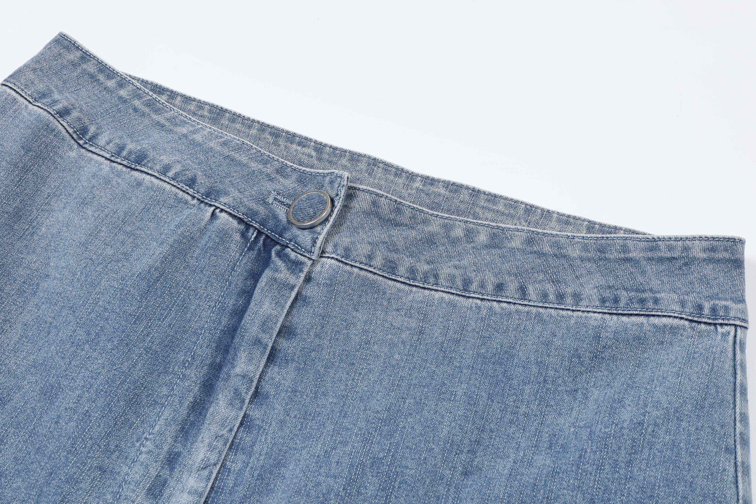 Seren Denim Button Down Top With Pants Set