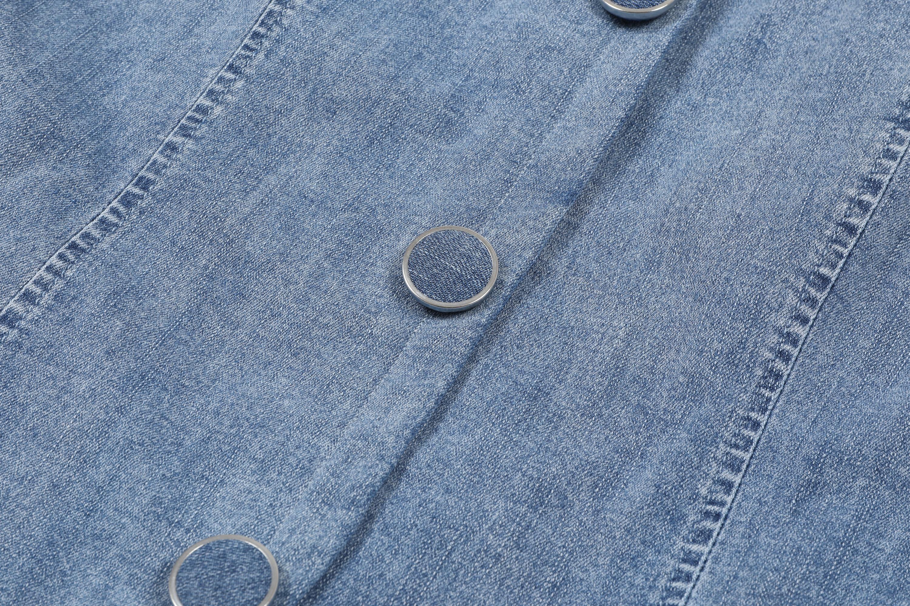Seren Denim Button Down Top With Pants Set