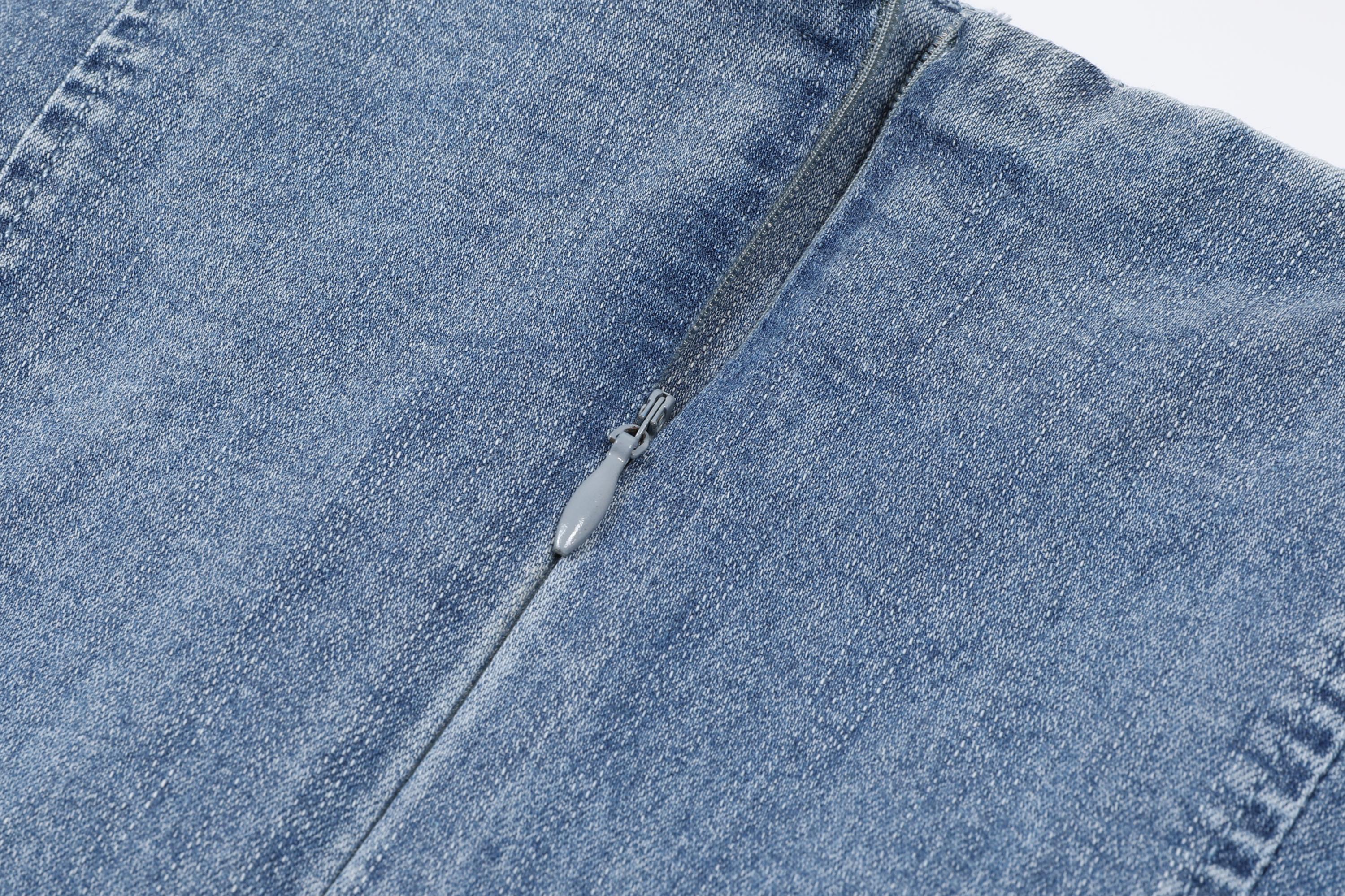 Seren Denim Button Down Top With Pants Set