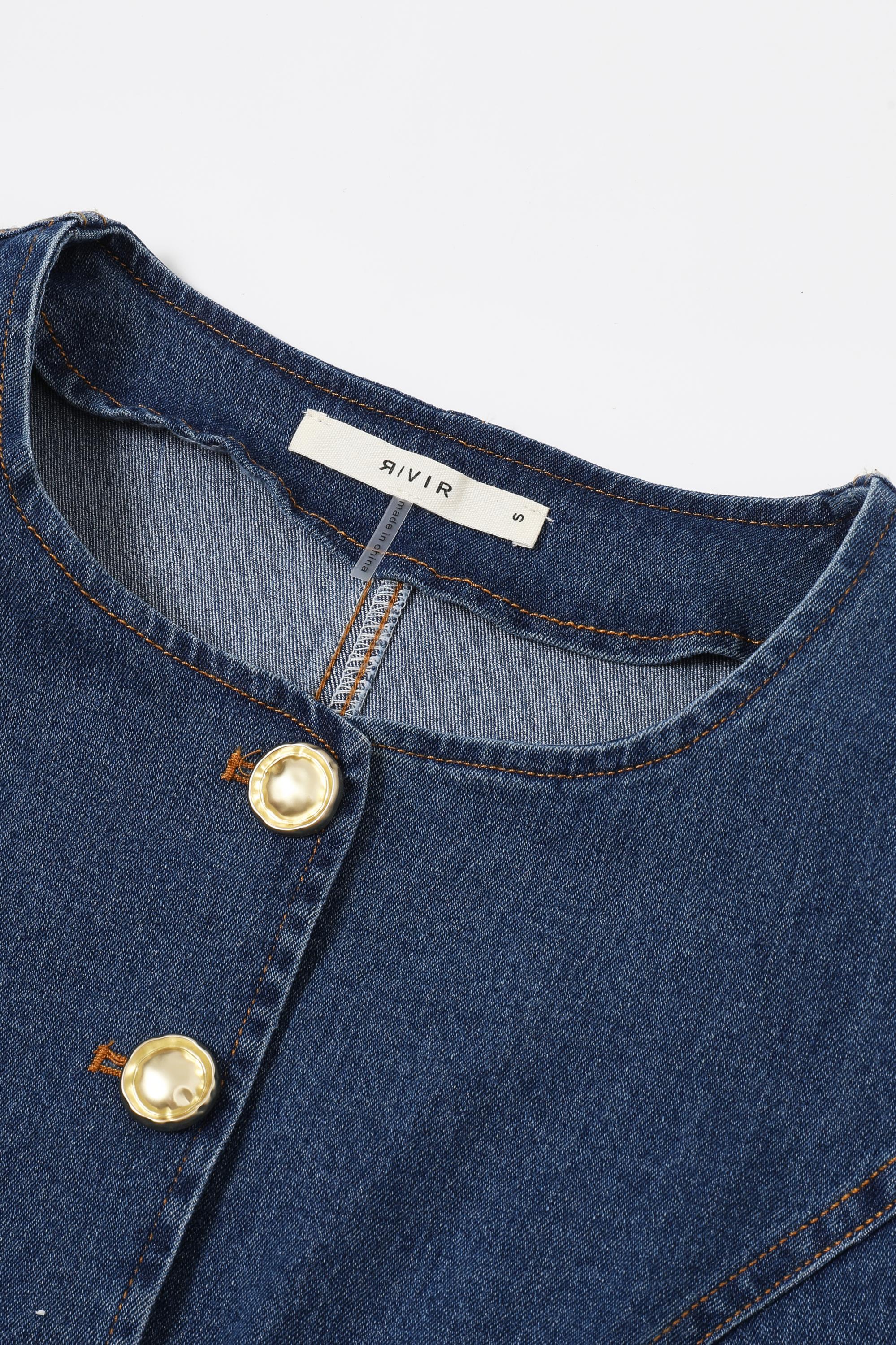 Rodeo Run Denim Long Vest Set