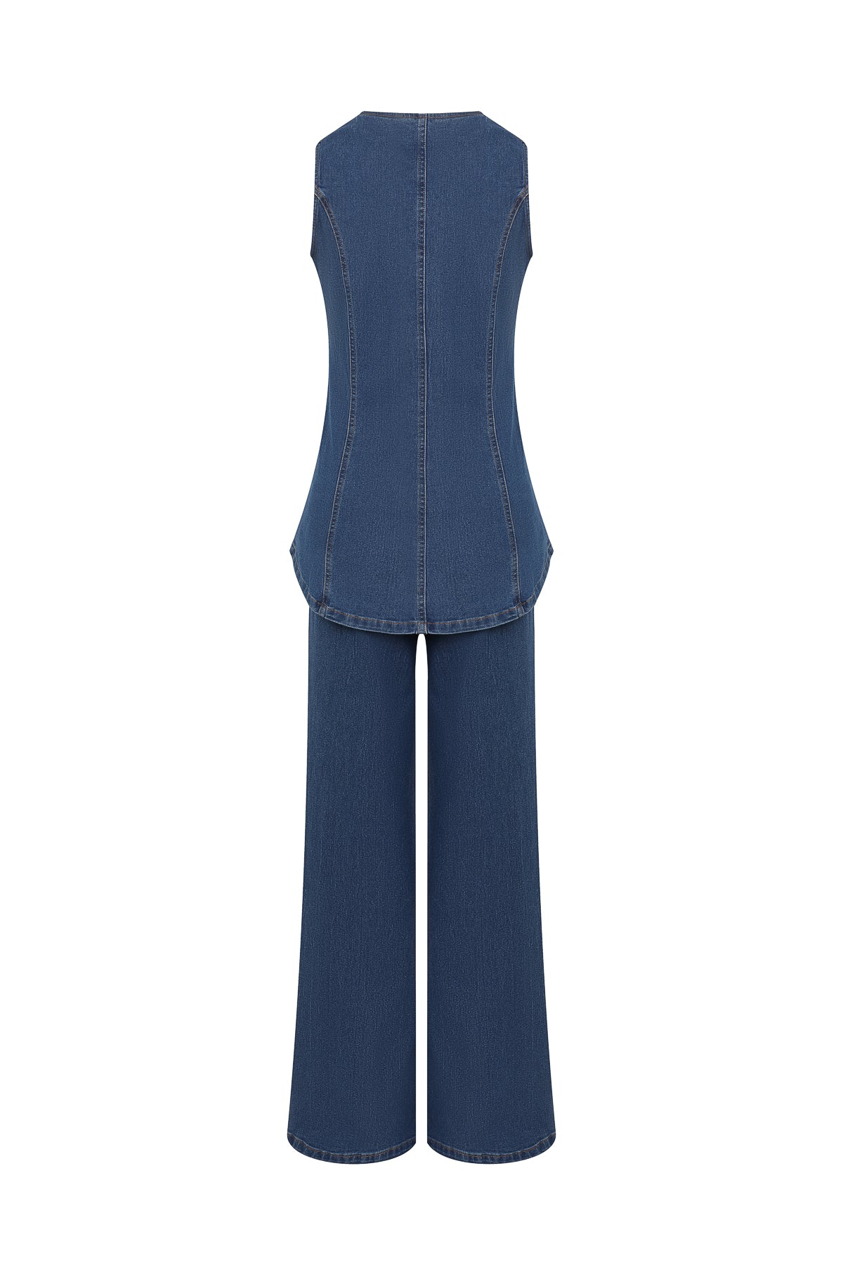 Rodeo Run Denim Long Vest Set