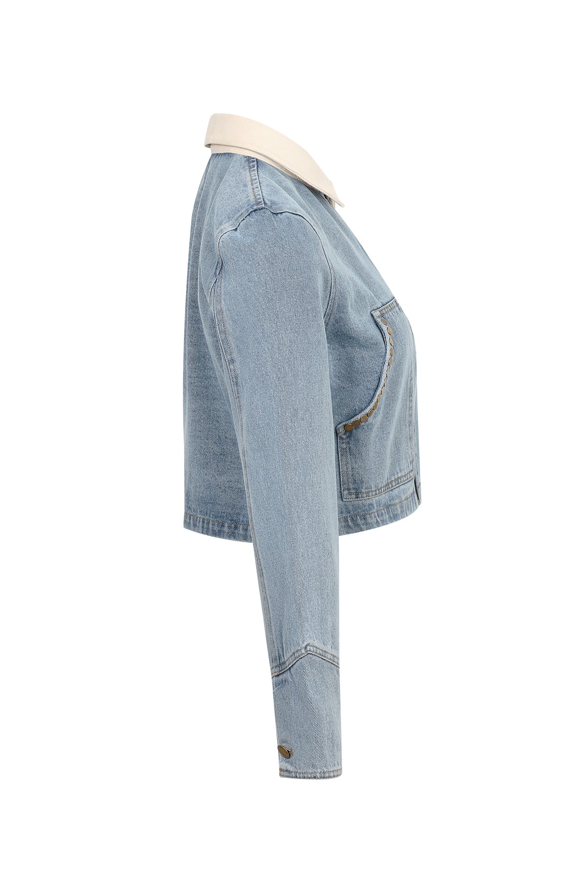 Studded Detail Denim Couture Jacket