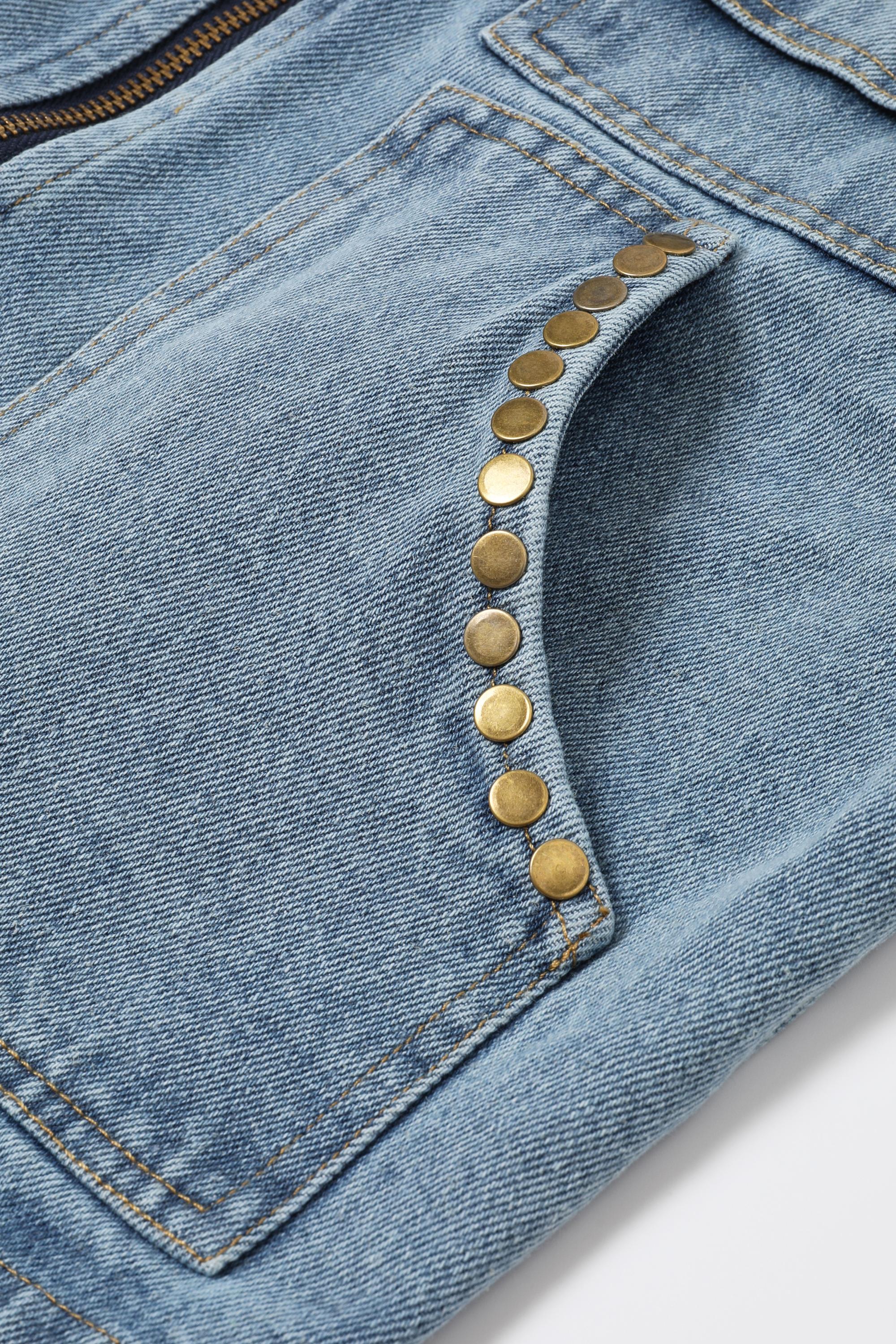 Studded Detail Denim Couture Jacket