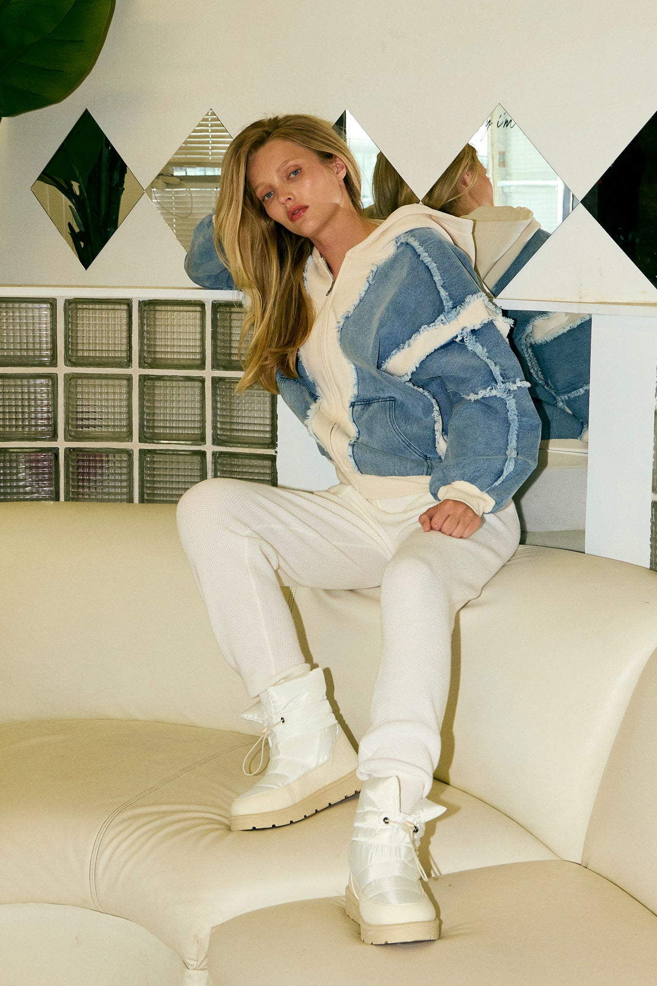 Denim Hybrid Form Hoodie