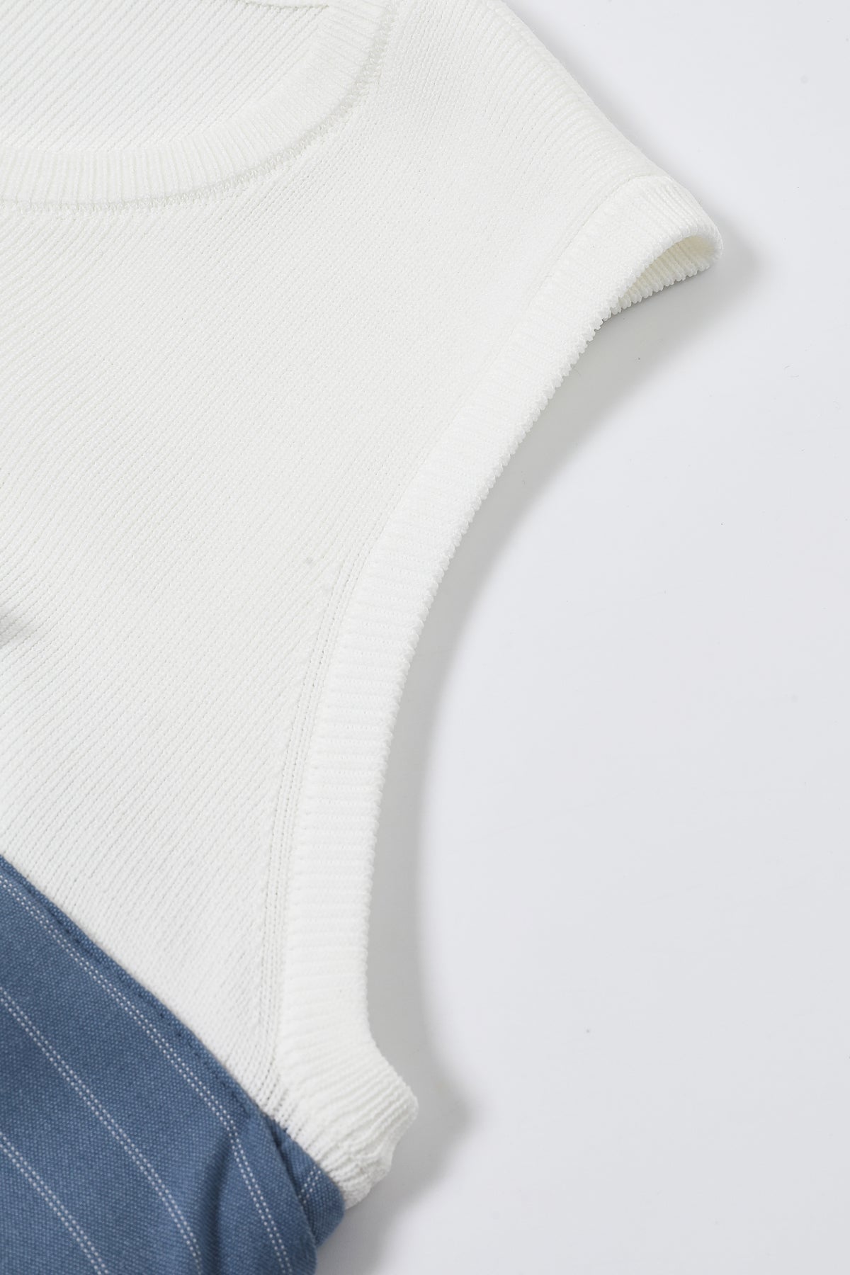 Daybreak Stripe Sleeveless Woven Bow Twofer Top