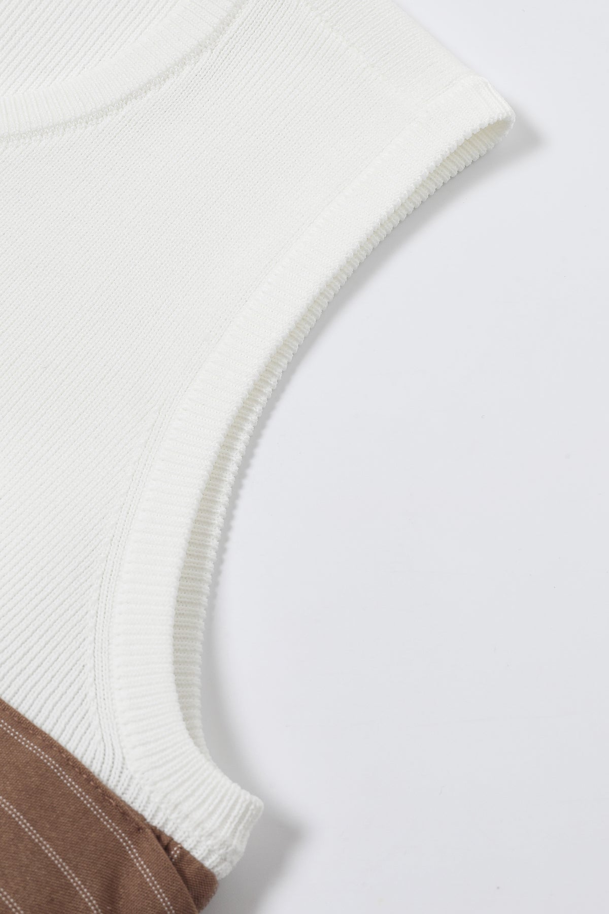 Daybreak Stripe Sleeveless Woven Bow Twofer Top