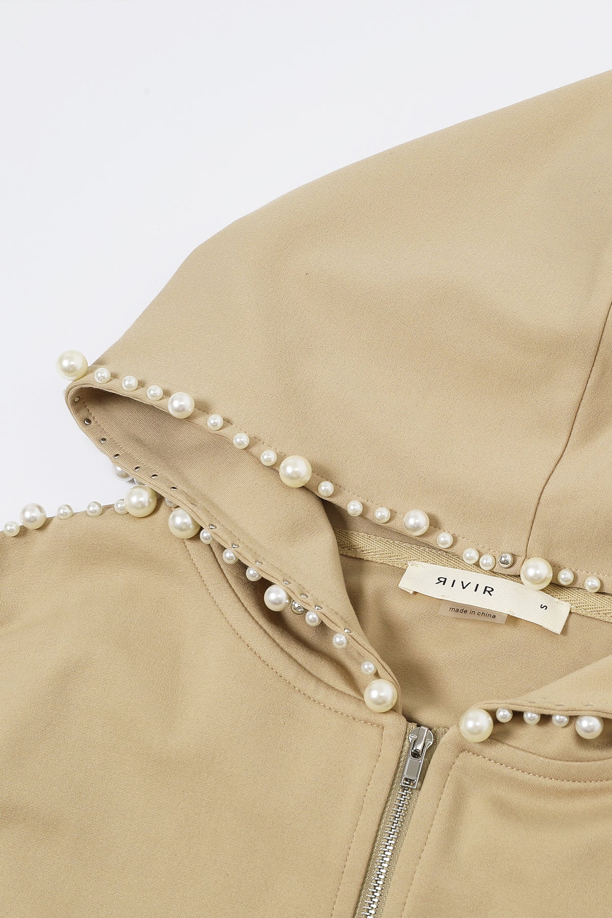 Pearl Embellished Hooded Jacket And Pants Set