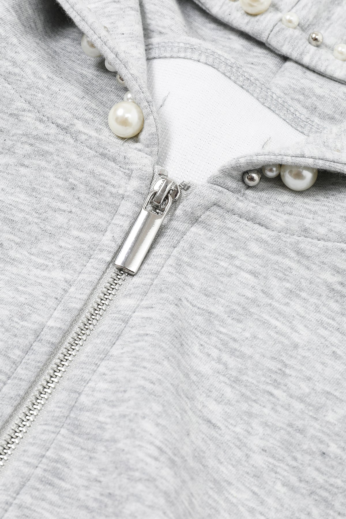 Pearl Embellished Hooded Jacket And Pants Set