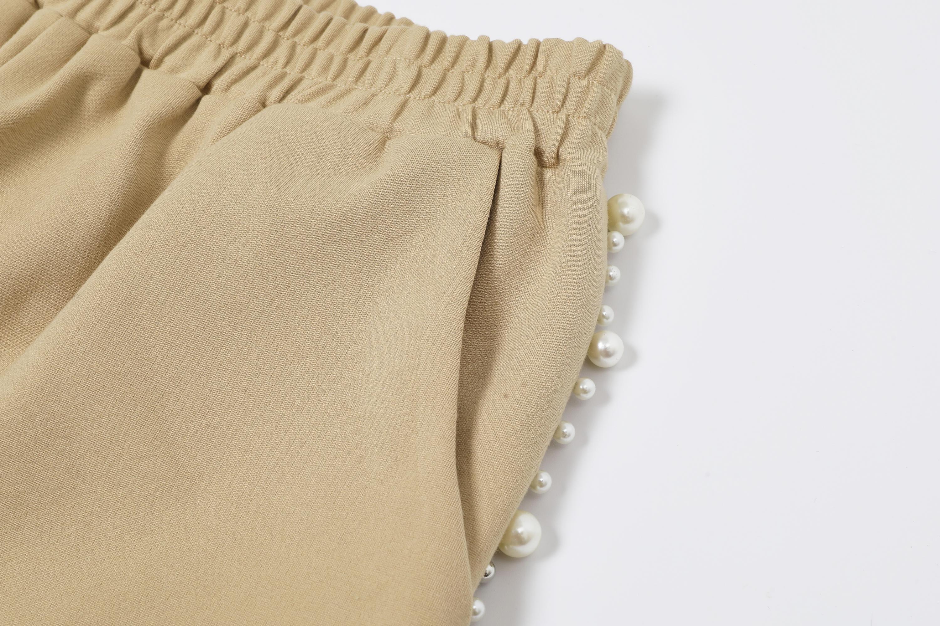 Pearl Embellished Hooded Jacket And Pants Set