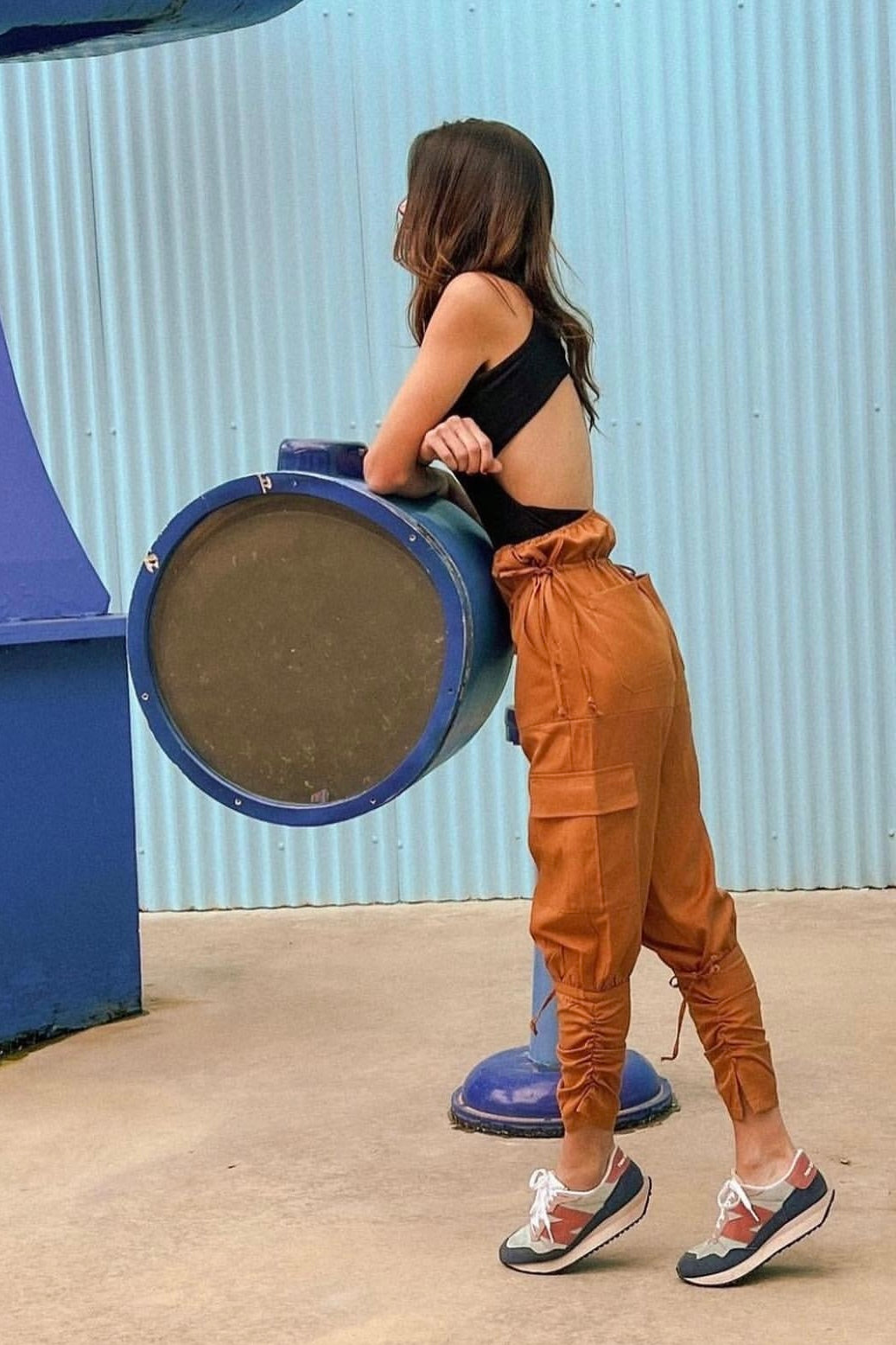 Woven High Waist Zip Pants