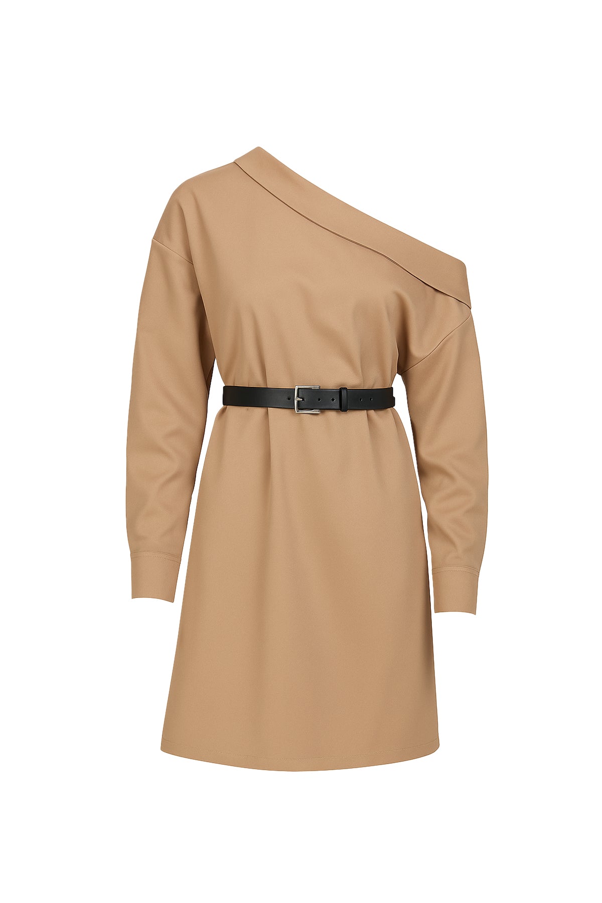 Solid One Sleeve Mini Dress