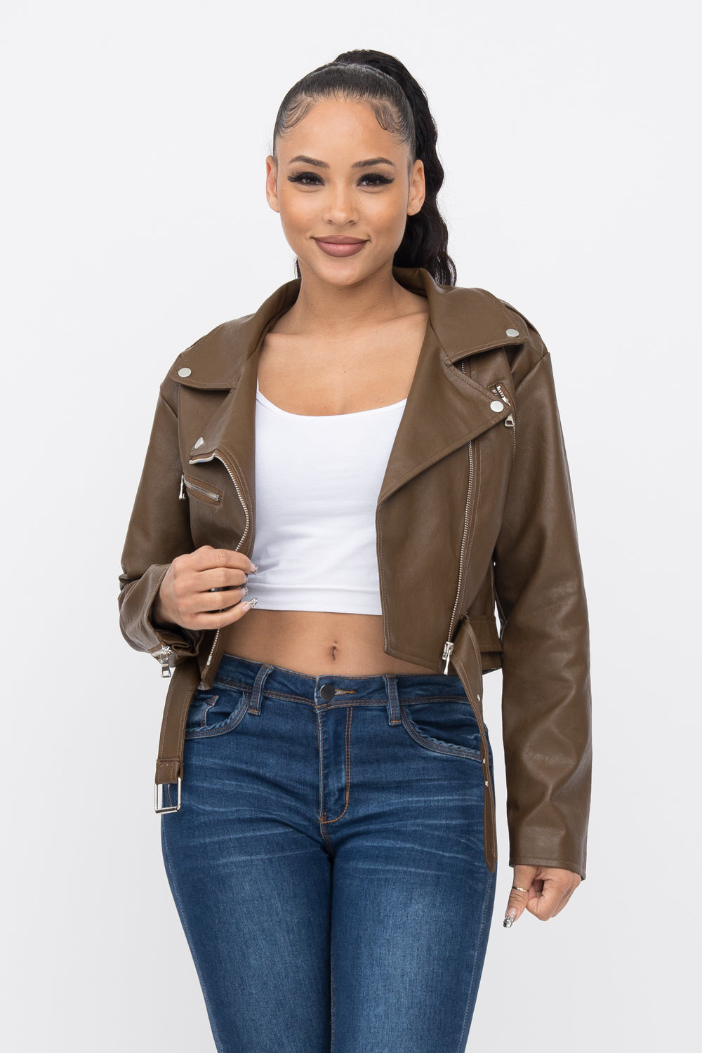 Pu Crop Jacket