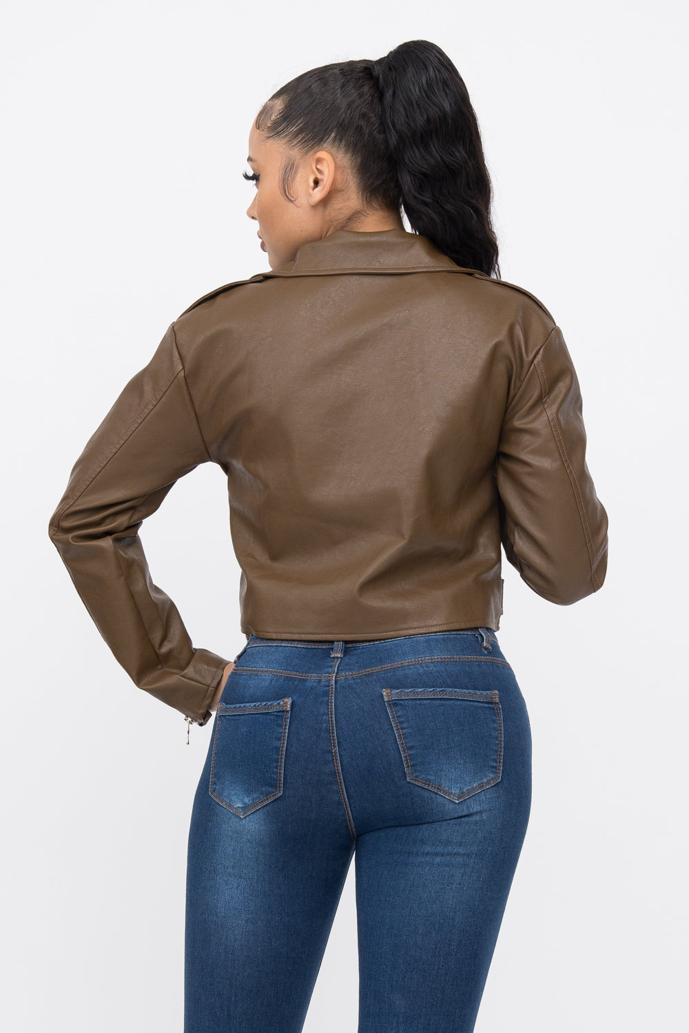 Pu Crop Jacket