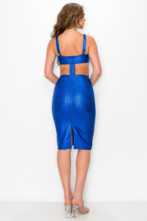 Sleeveless Metallic Dress