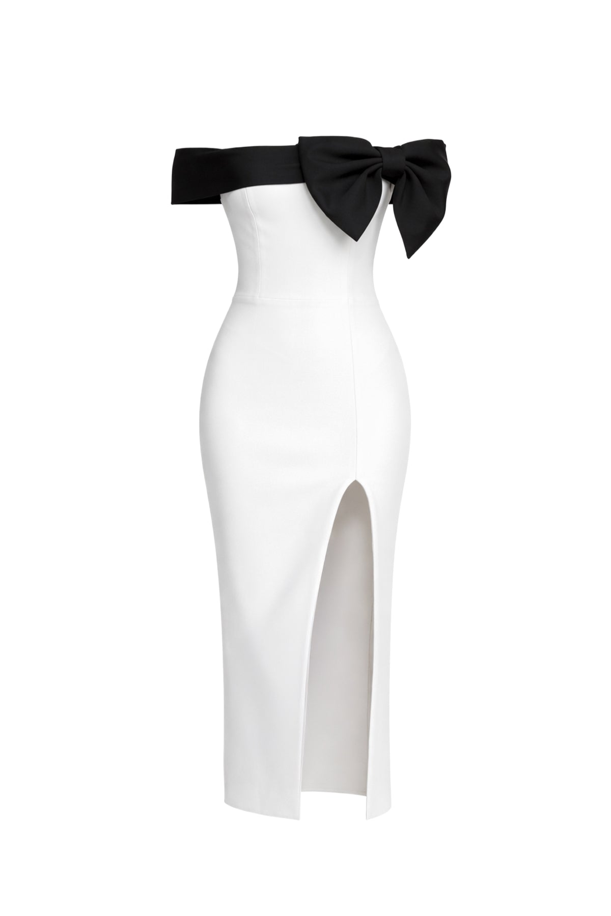 Off Shoulder Bandage Midi Dress