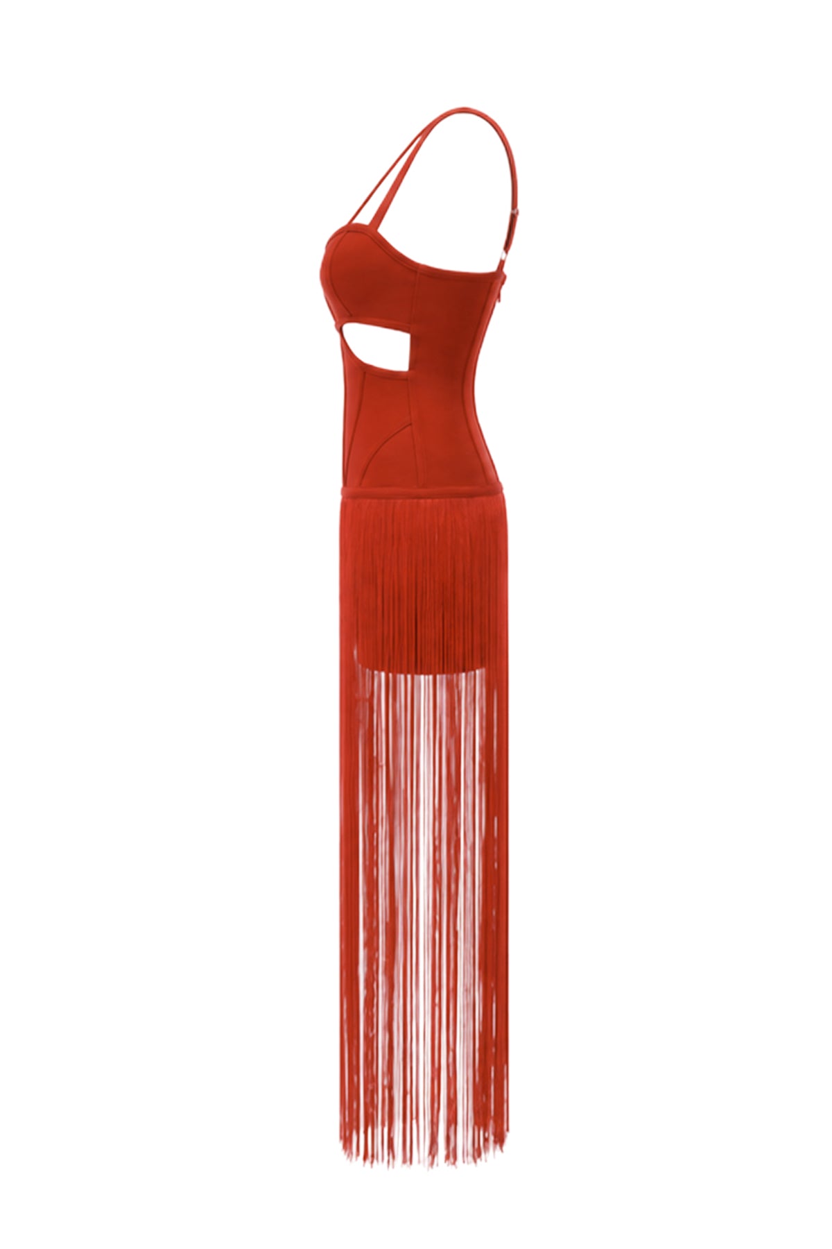 Bandage fringe dress with cutouts