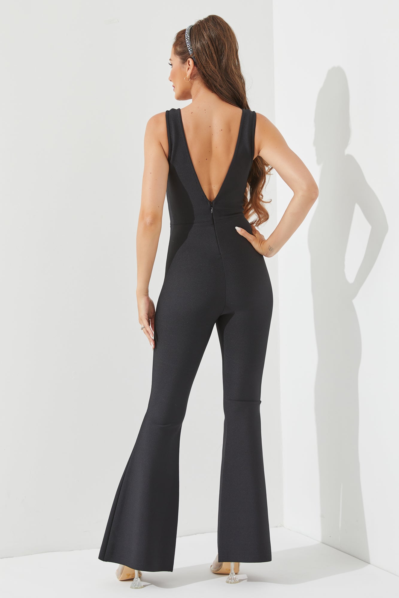Bandage Sleeveless Jumpsuit with Emebellishments