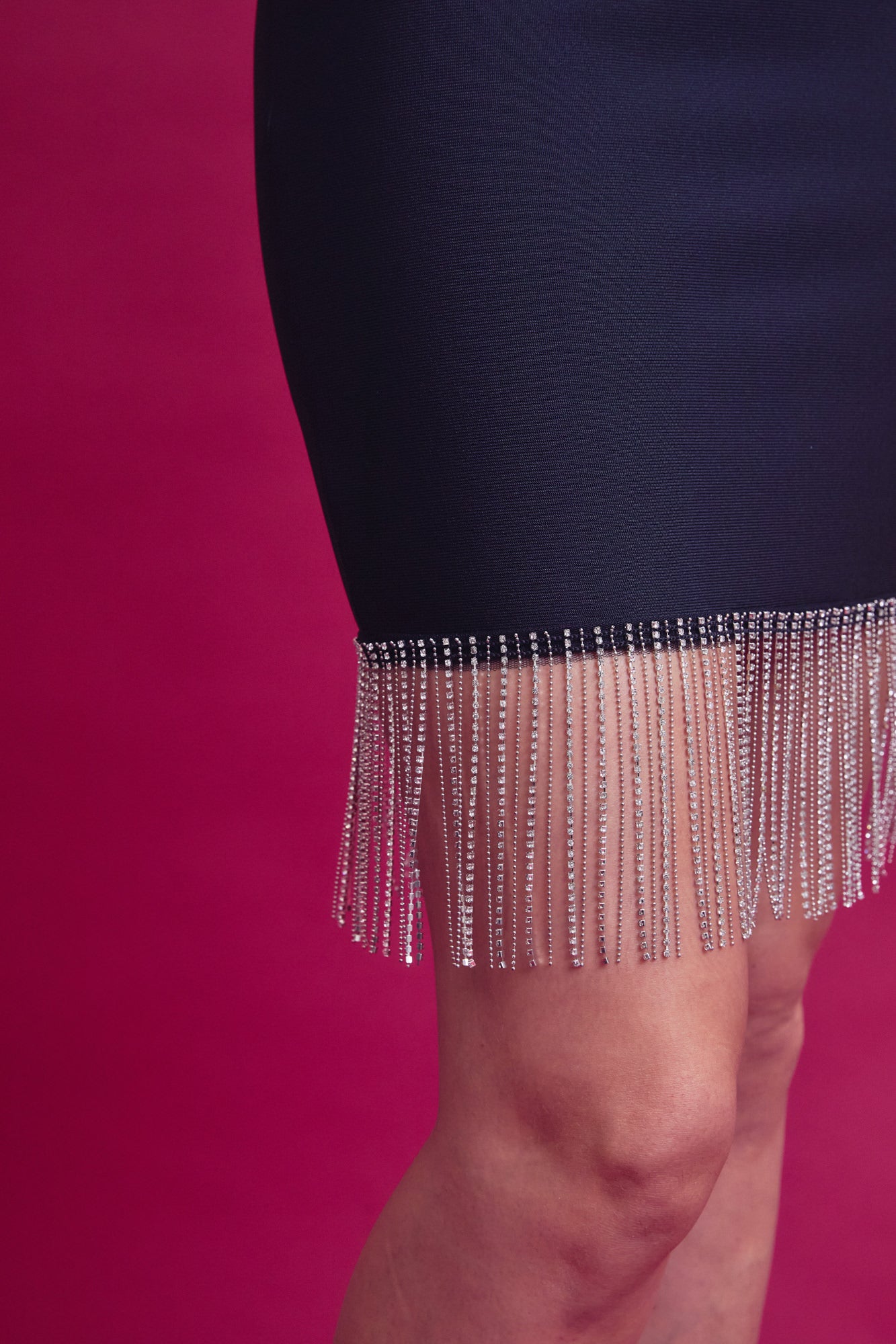 Bandage Metallic Fringe Mini Dress