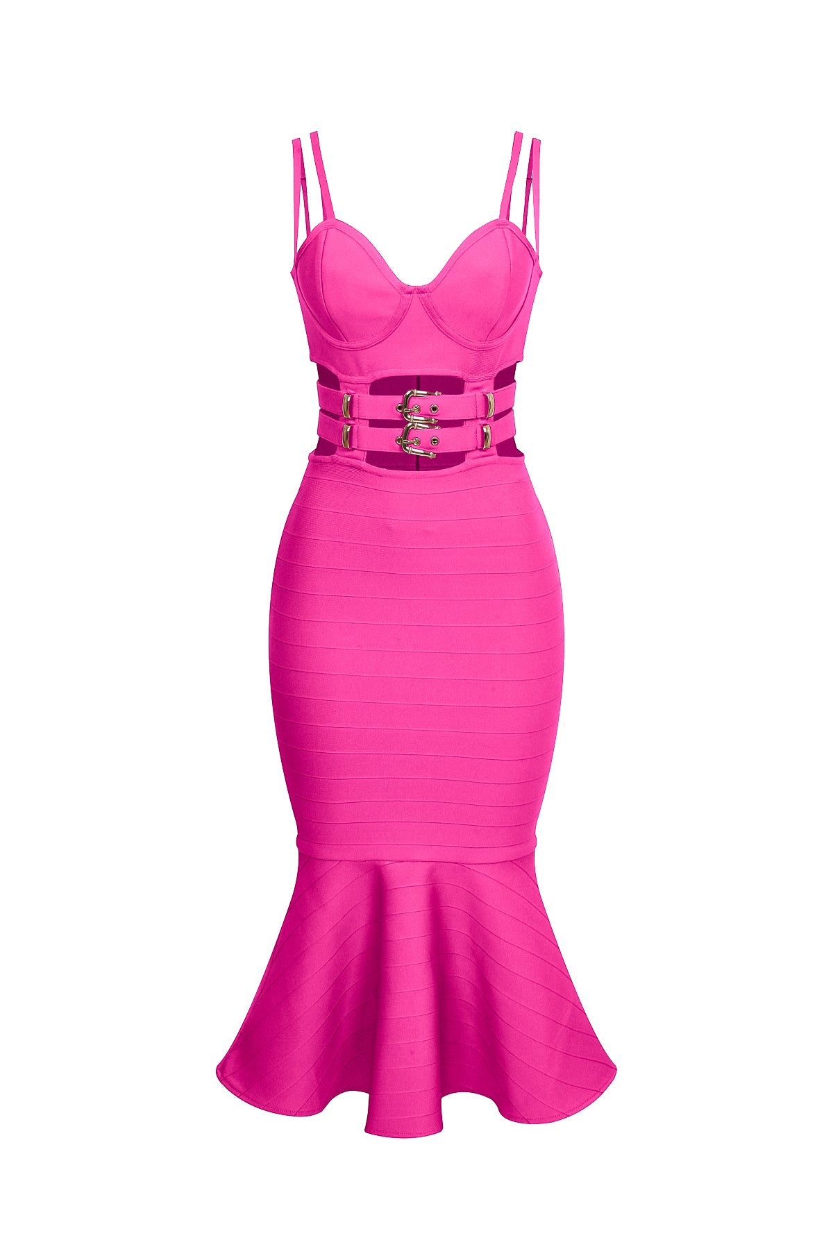 Bandage Belted Bodycon Midi Dress