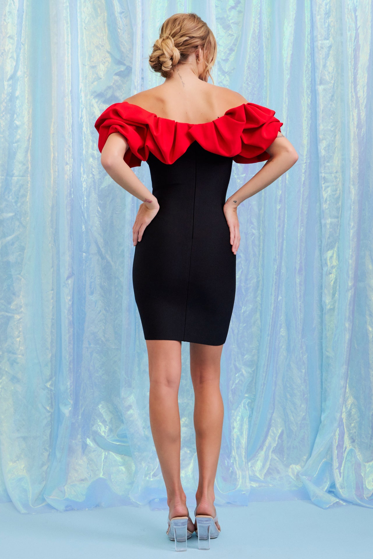 Fiesta Time Bandage Colorblock Ruffle Dress