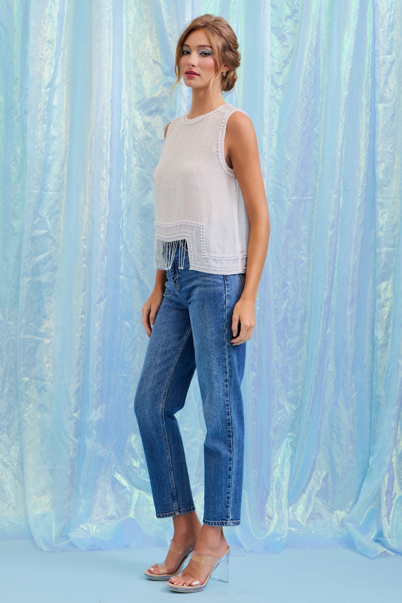 Amelia Beaded Sleeveless Top