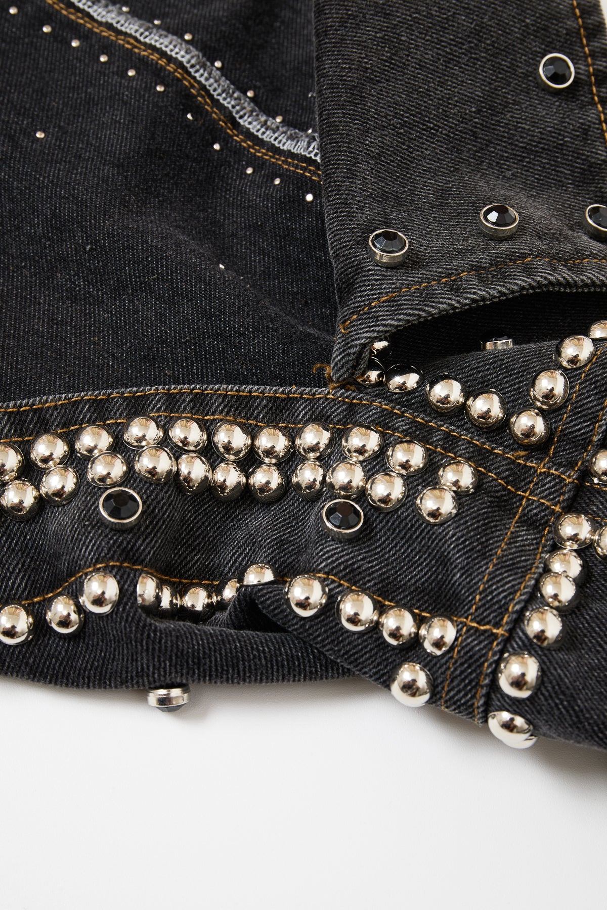 Denim Studded Bolero Jacket