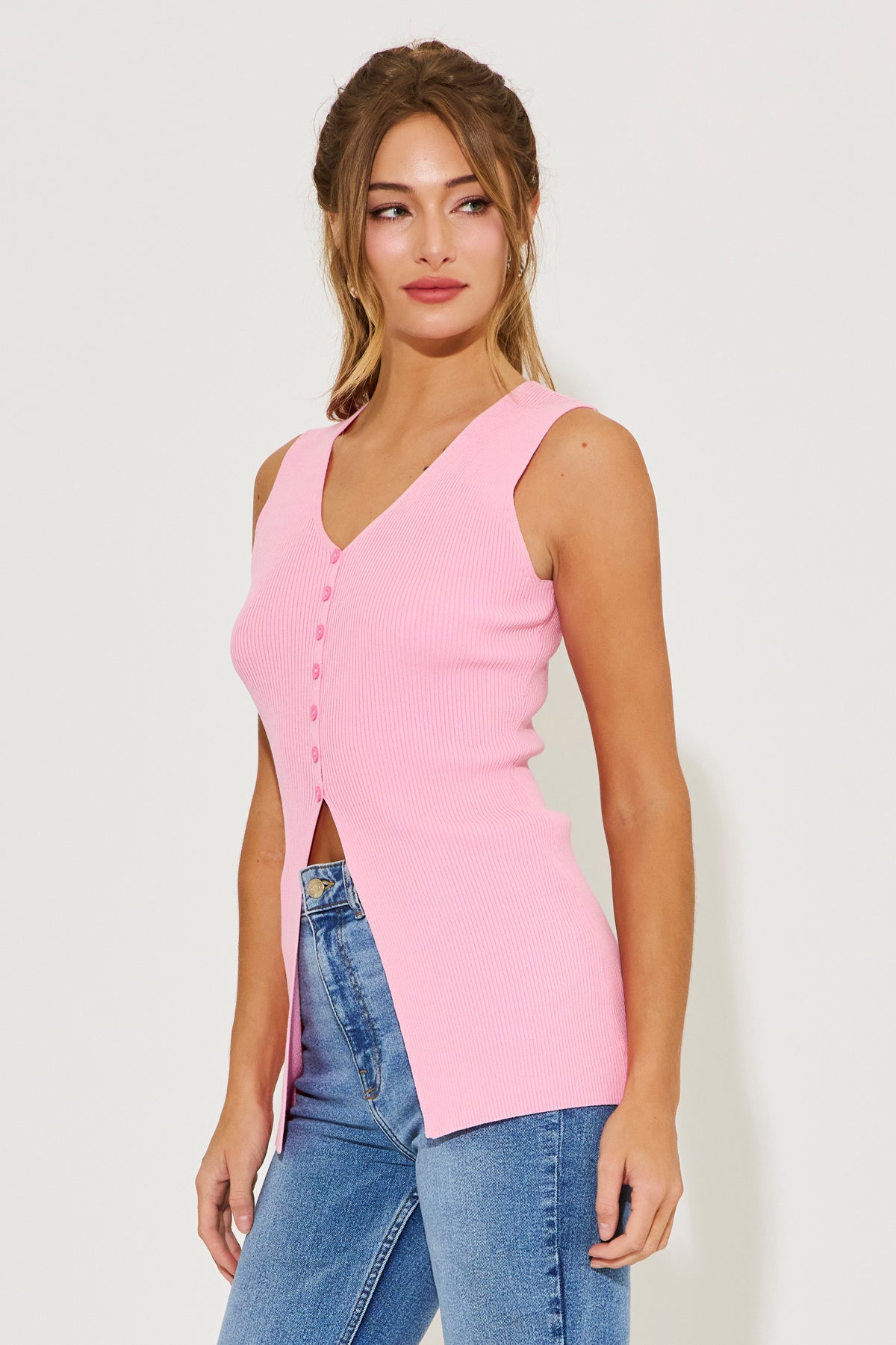 Effortless Sleeveless Ribbed Knit Top