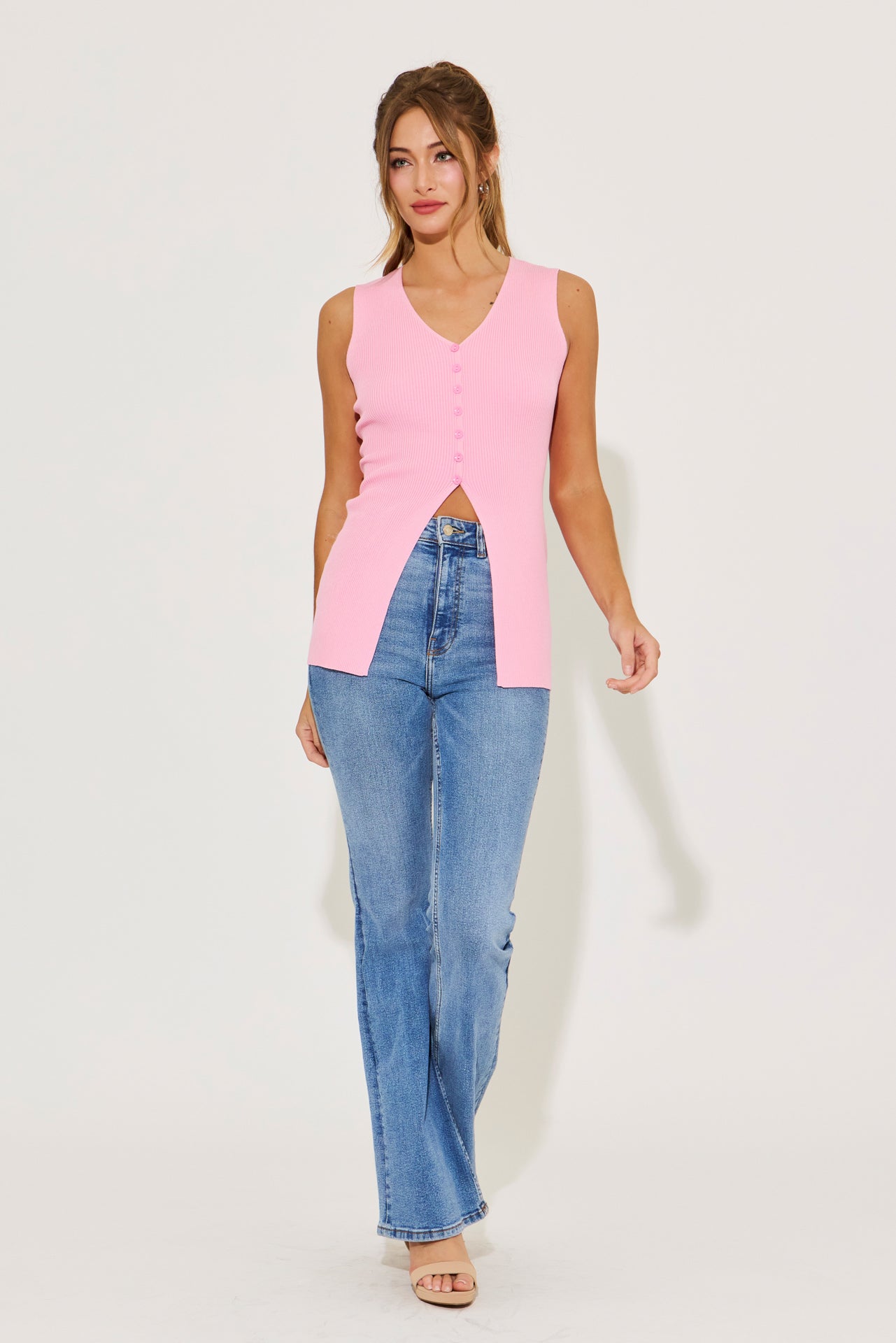 Effortless Sleeveless Ribbed Knit Top