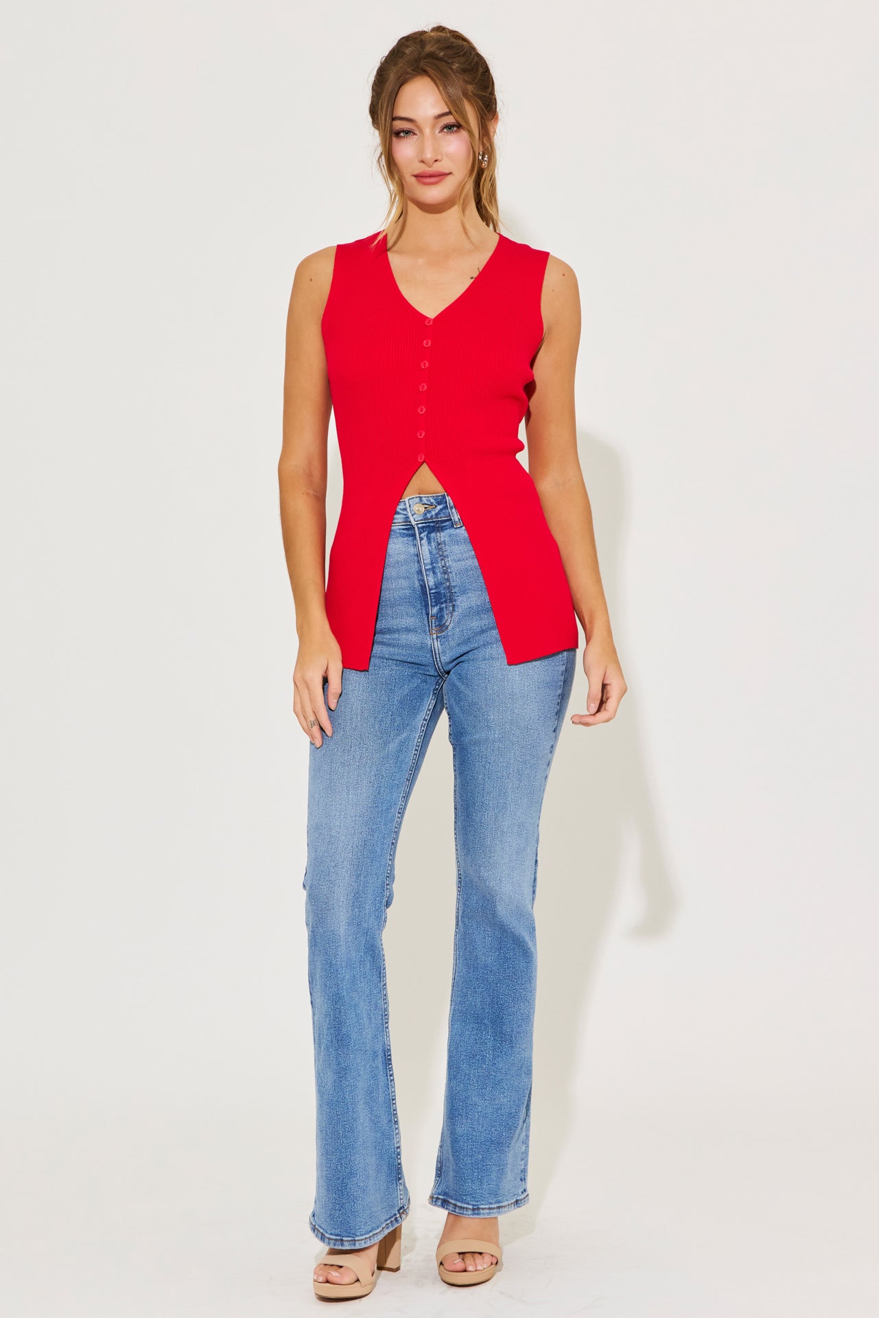 Effortless Sleeveless Ribbed Knit Top