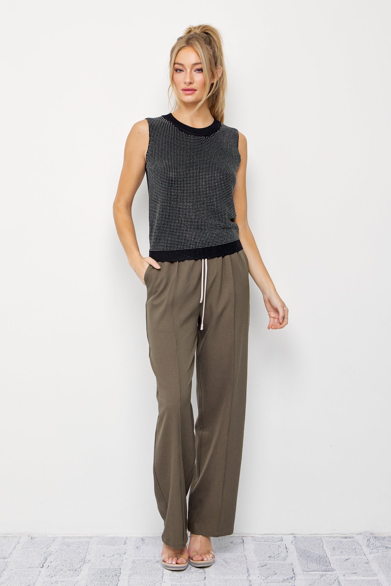 Knit Sleeveless Hot Fix Top