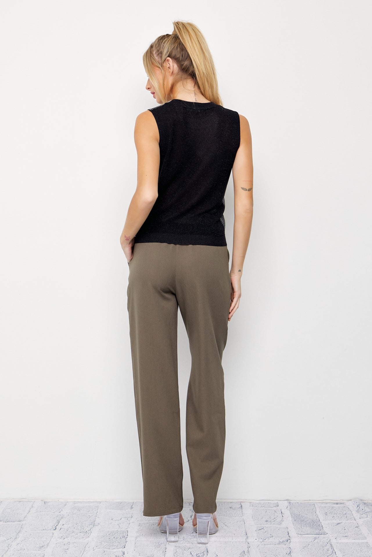 Knit Sleeveless Hot Fix Top
