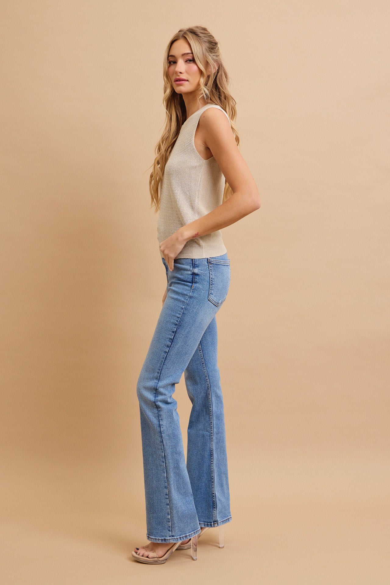 Knit Sleeveless Hot Fix Top