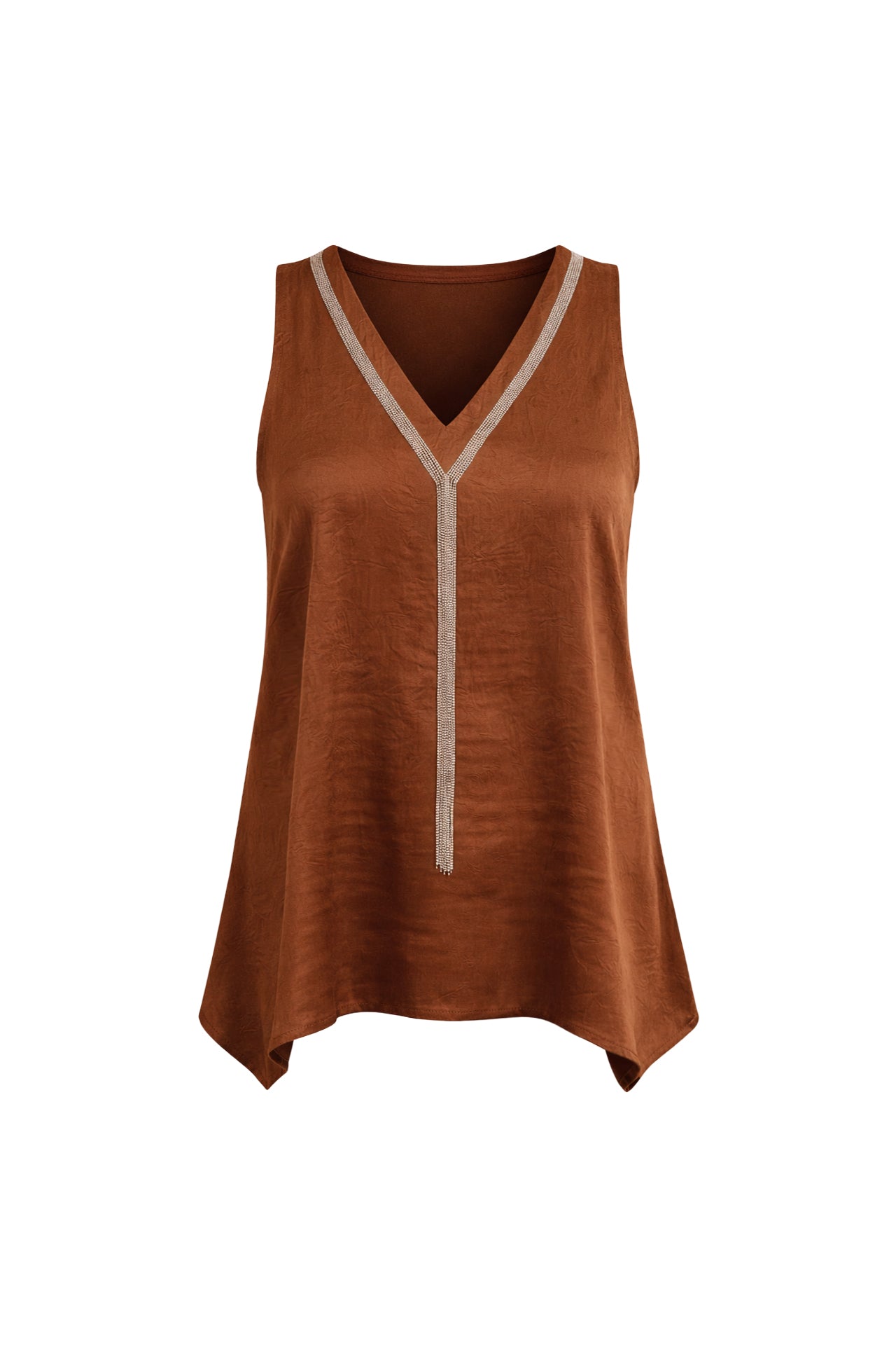 Crinkled Chic V-Neck Top