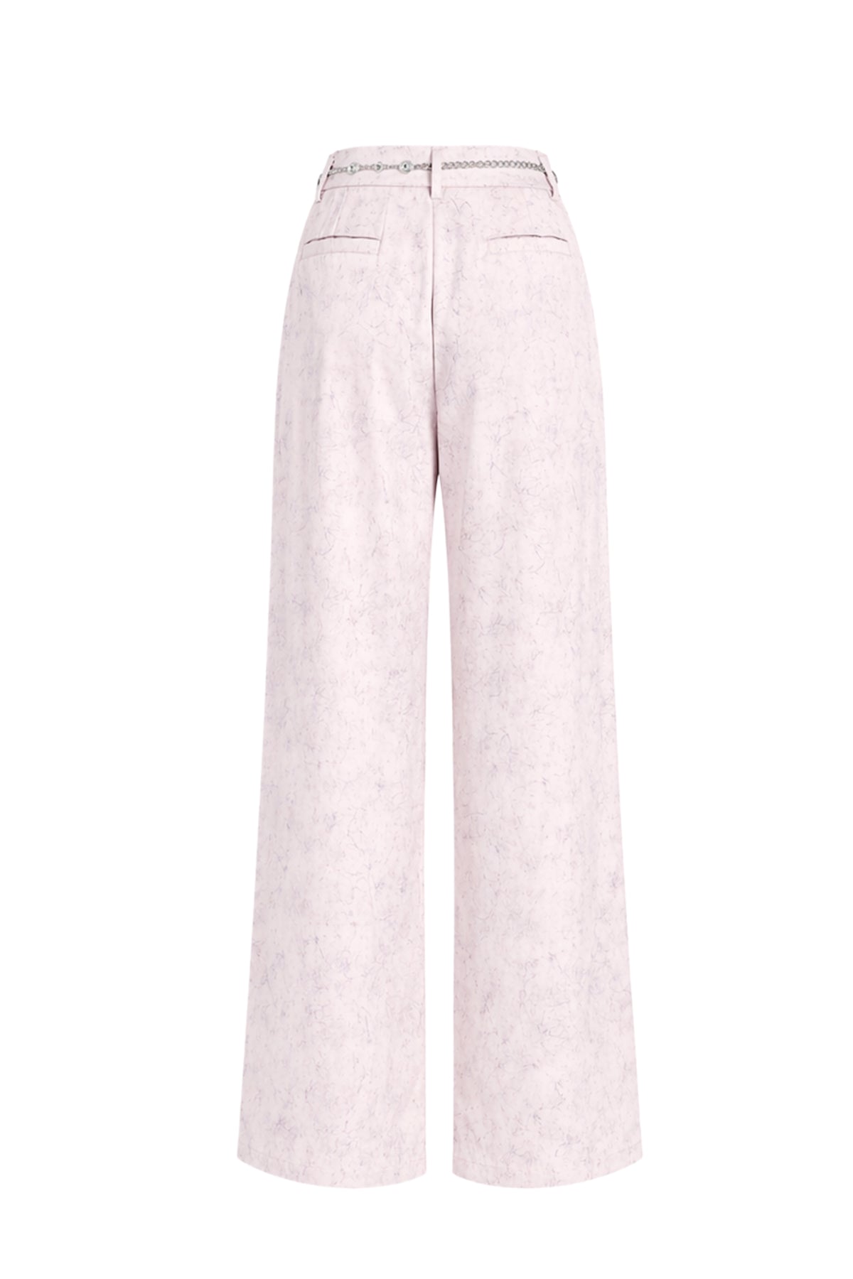 Crinkled Wide Leg Pants with Belt